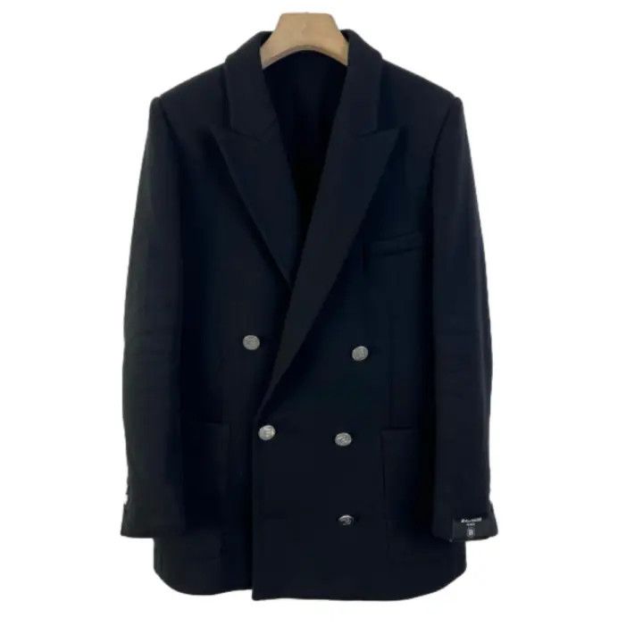 Balmain Balmain Double-Breasted Blazer in Black 0079 Size US L / EU 52-54 / 3 - 1 Thumbnail