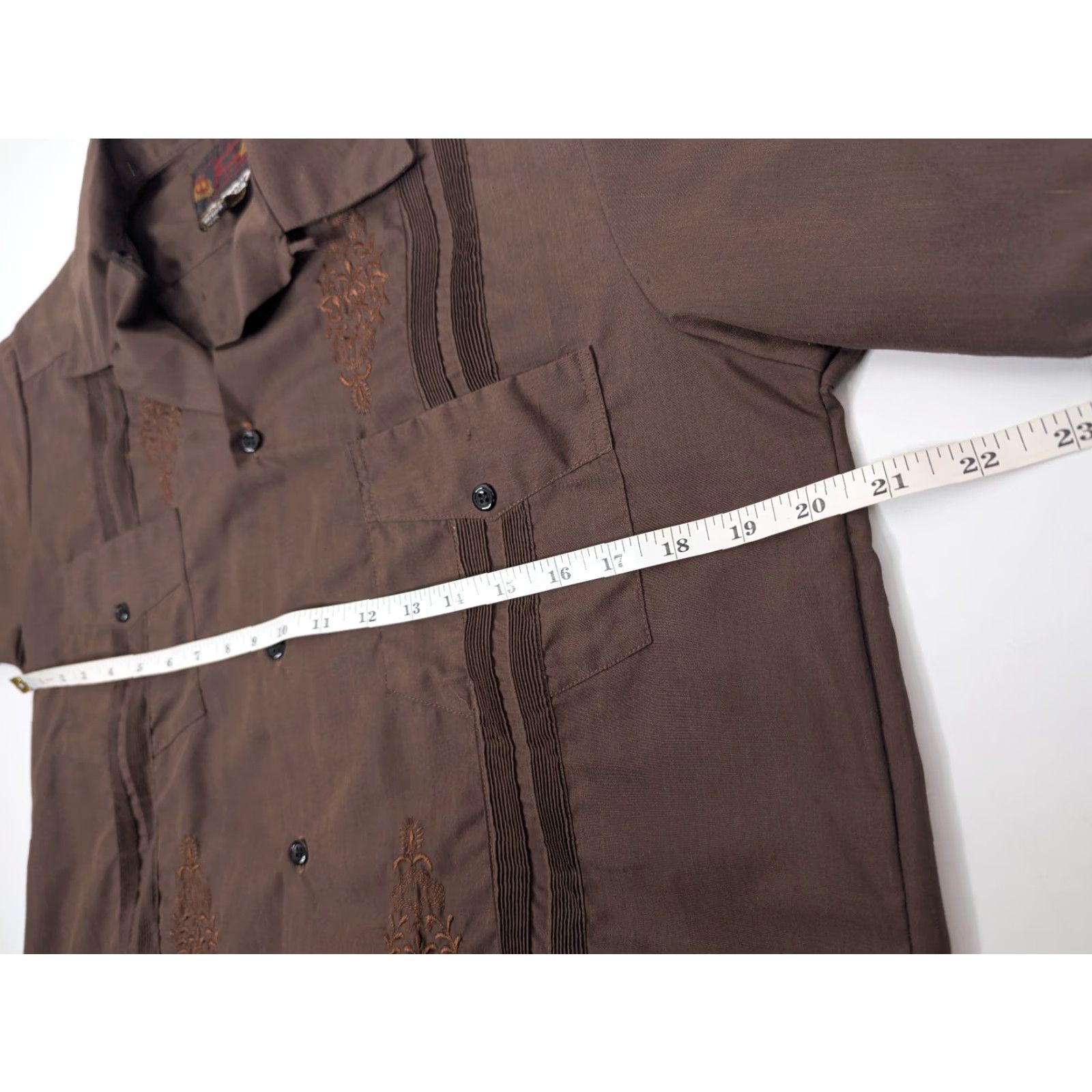 Vintage VINTAGE Guayaberas D Yucatan Shirt Mens 38 Brown Short Sleeve Guayabera Princeton Cuban Size US M / EU 48-50 / 2 - 5 Thumbnail