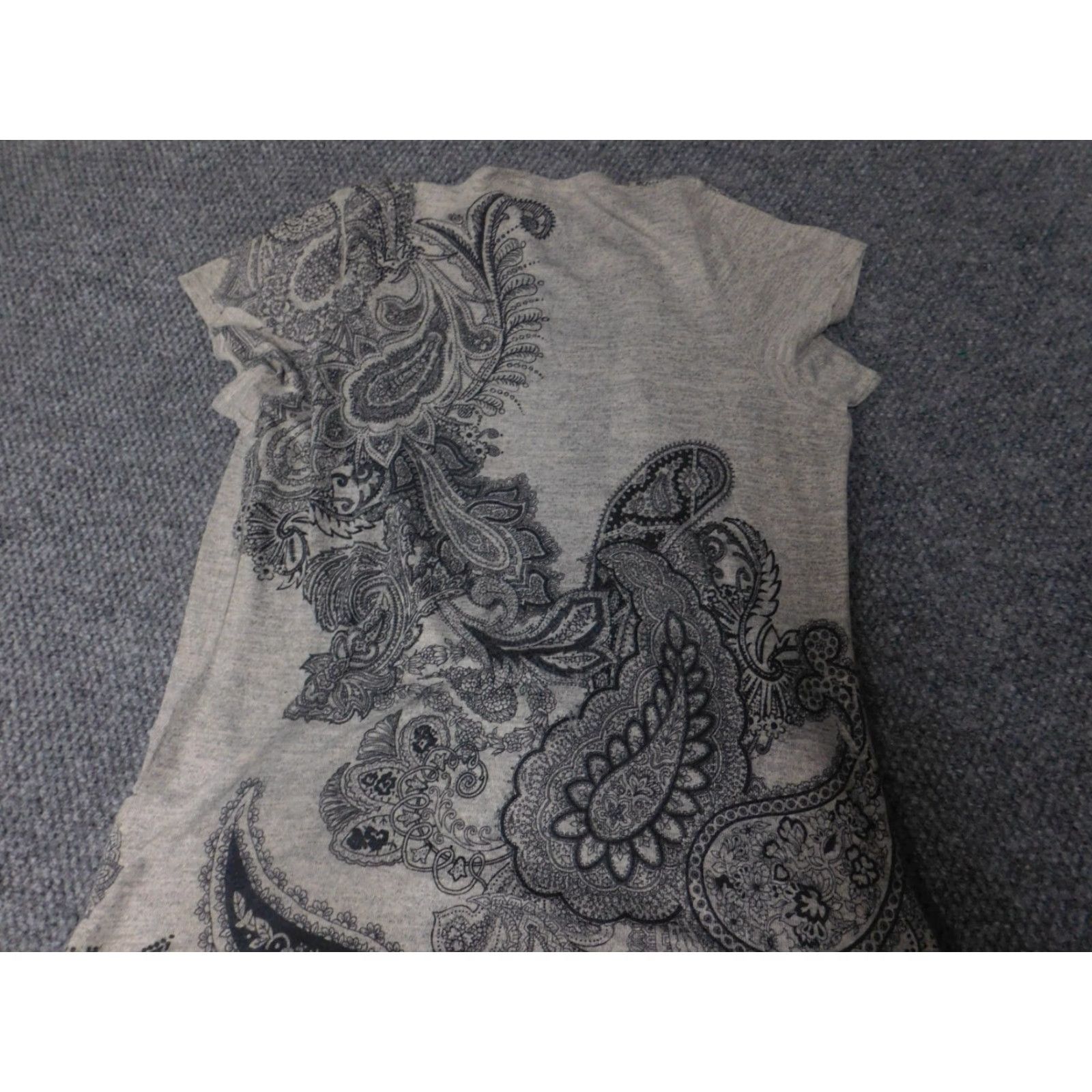 Vintage Dots Blouse Womens 3X Plus Gray Floral Short Sleeve Collared Pullover Dolman Button Polyester Lightweight Casual Shirts Womens Size XXL / US 16-18 / IT 52-54 - 7 Thumbnail