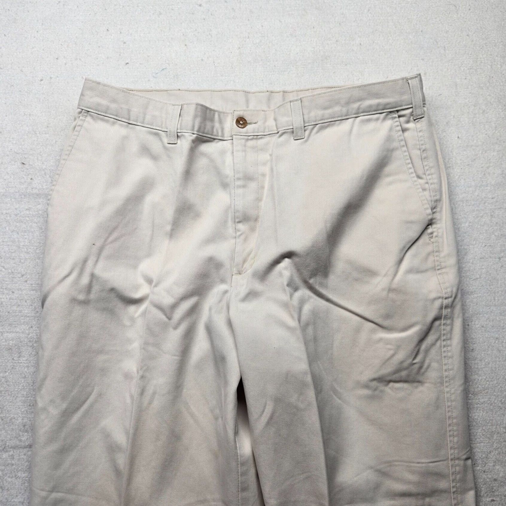Farah Authentic Khaki Hued Cotton Twill Chino Fabric Work Dress Pants for Adult Mens Size 38 Waist 30 Inseam Size US 38 / EU 54 - 2 Thumbnail