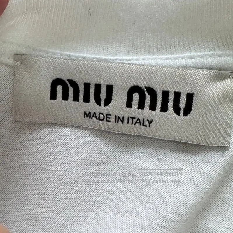 Miu Miu Miu Miu White Cotton Short Sleeve T-Shirt . Size XS / US 0-2 / IT 36-38 - 4 Thumbnail