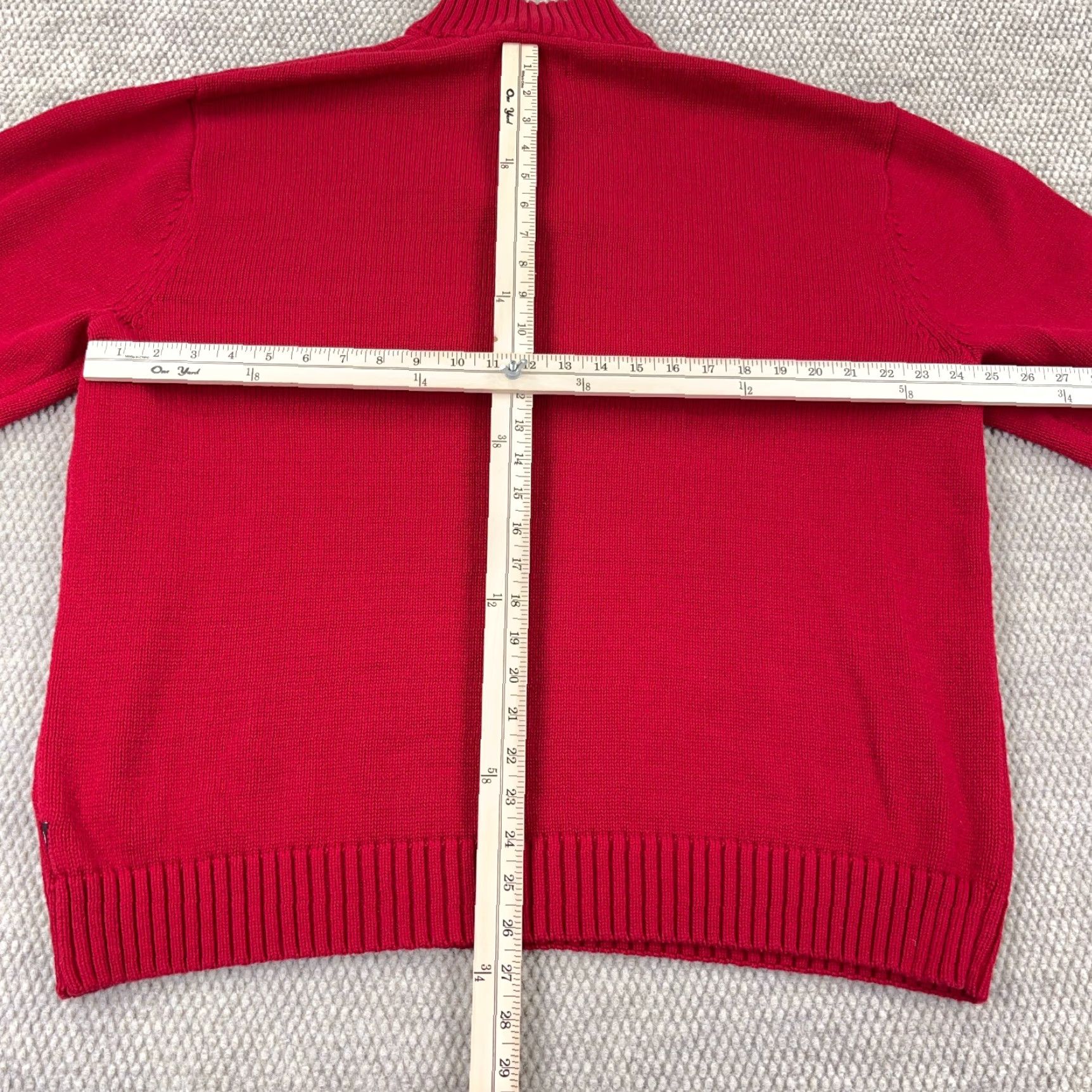 Chaps VINTAGE Chaps Men Sweater Pullover XL Red Heavy Knit Quarter Zip All Seasons Logo Winter Mens Size US XL / EU 56 / 4 - 7 Thumbnail