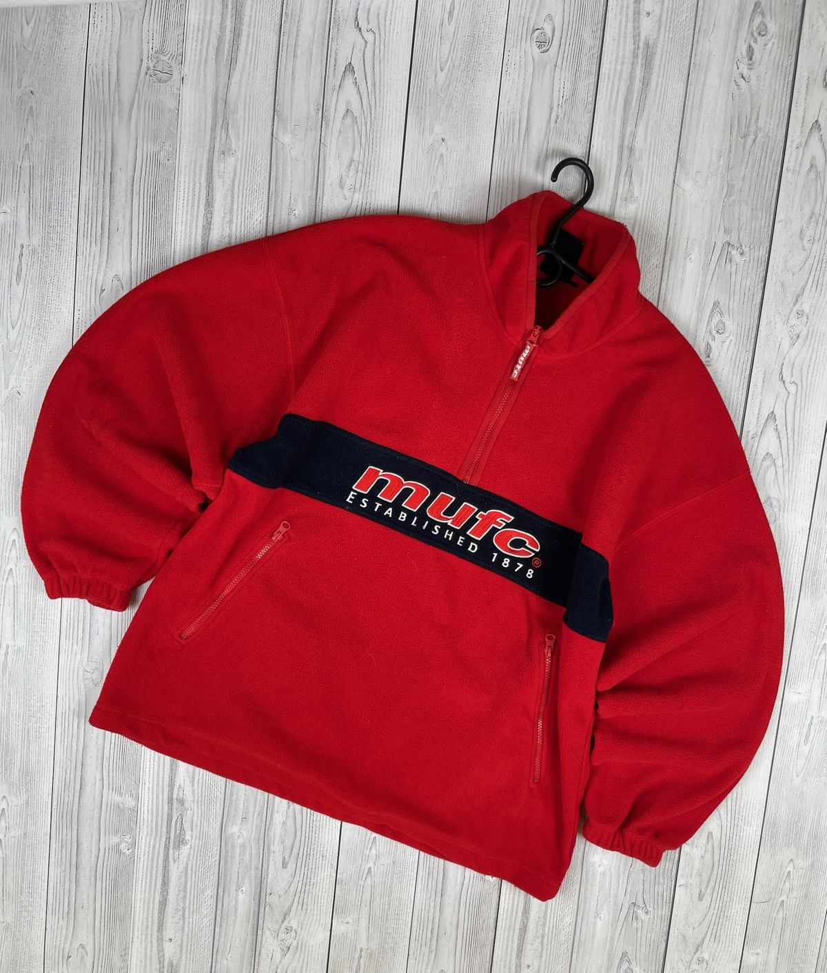 Vintage Vintage Manchester United fleece jacket size L big logo Size US L / EU 52-54 / 3 - 1 Thumbnail