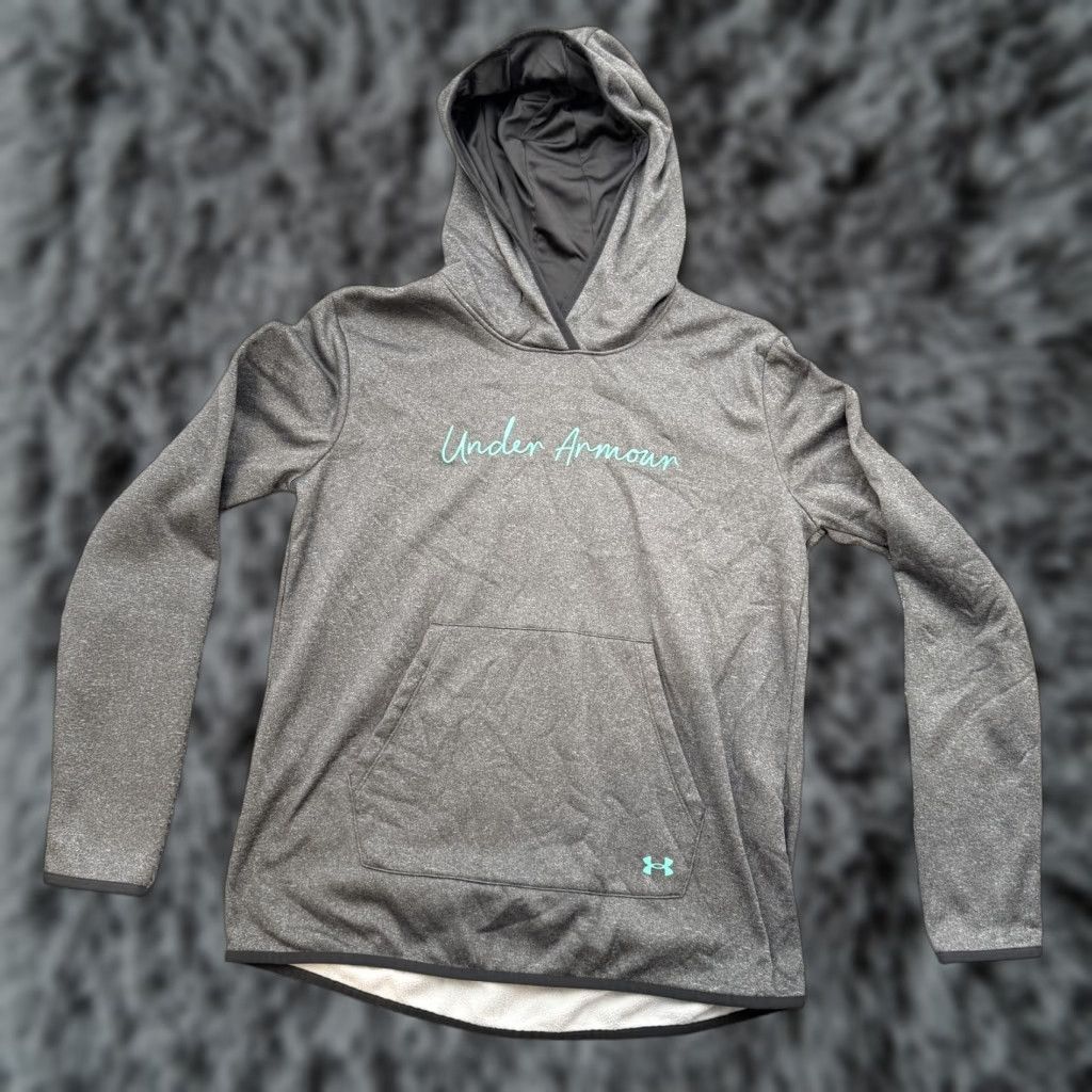 Under Armour Under Armour Hoodie S Cozy Casual Feminine Sporty Athleisure Soft Girl Script Women's Pullover Gray Size S / US 4 / IT 40 - 1 Thumbnail