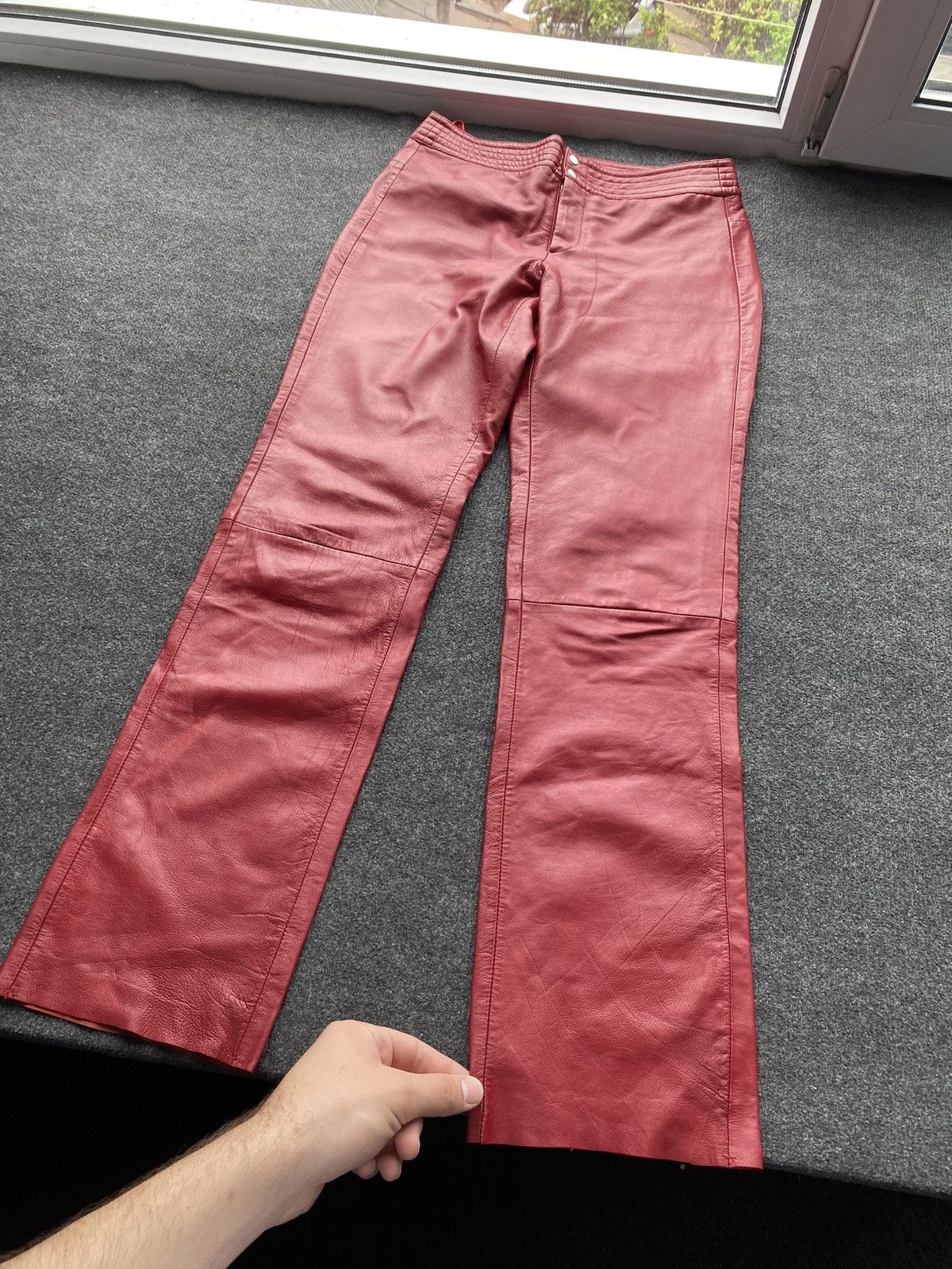 Other 🔥Opium Punk Gothic Red Leather Pants Women Alt goth emo y2k Size 28" / US 6 / IT 42 - 2 Thumbnail