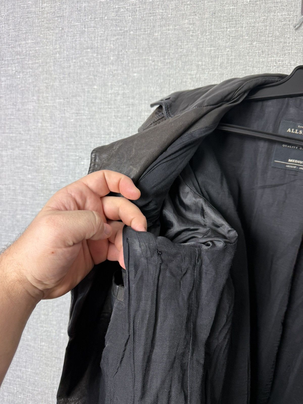 Allsaints AllSaints Conroy Distressed Brown Leather Biker Jacket Size US M / EU 48-50 / 2 - 24 Thumbnail
