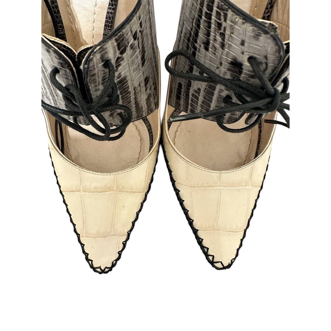 Dior Dior Nomade FW16 Crocodile-Embossed Leather Heels 38 Size US 7 / IT 37 - 4 Thumbnail