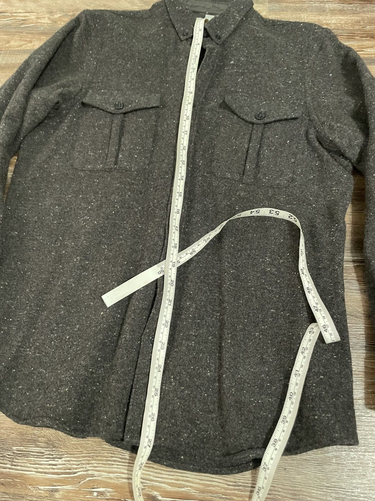Burberry Wool Cashmere Blend Button Up Shirt Dark Grey Speckled ru Size US M / EU 48-50 / 2 - 6 Thumbnail