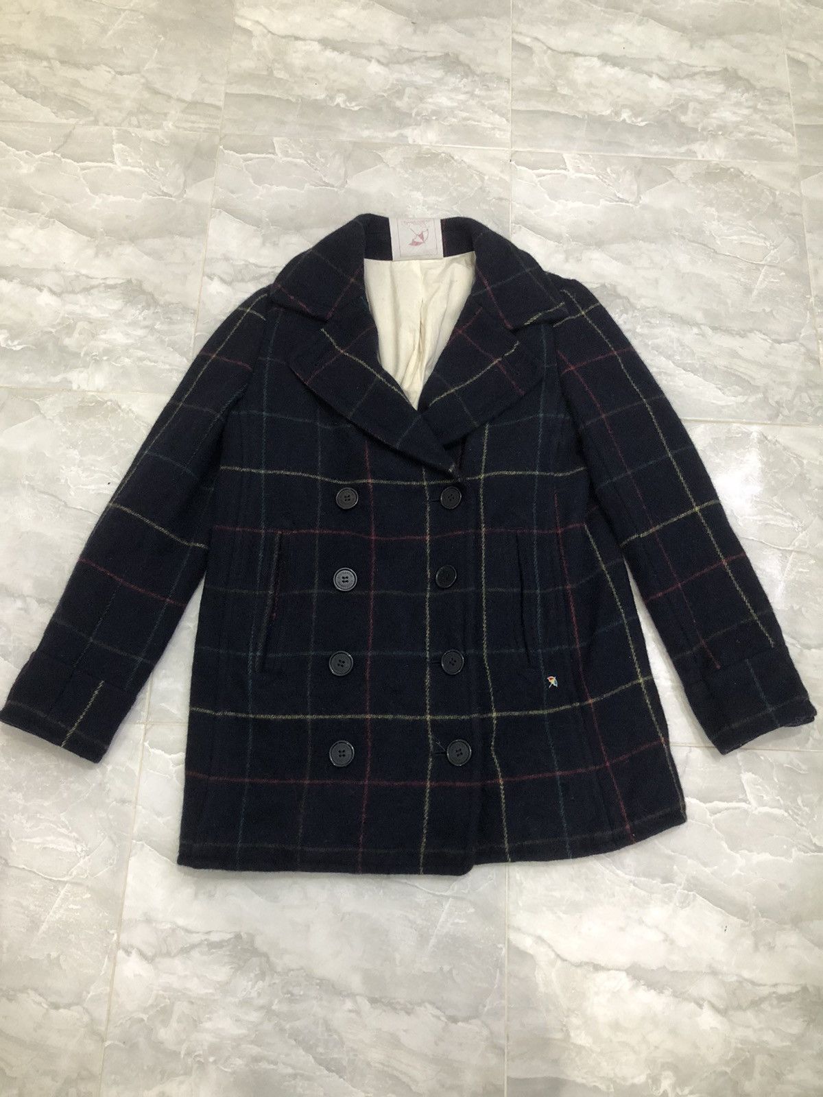 Japanese Brand Arnold Palmer Japan Wool Check Peacoat Women’s 90s Size S / US 4 / IT 40 - 15 Thumbnail