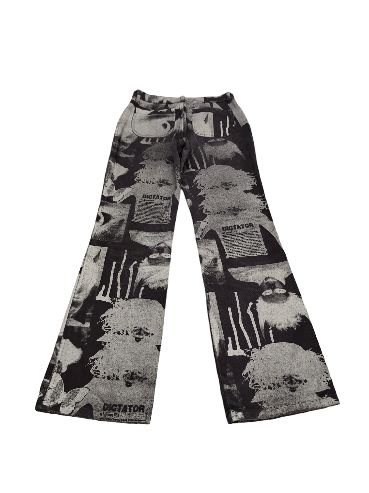 Jean Paul Gaultier Flare Pants Algonquins 'Dictator' Printed Boot Cut Jpg Style Size US 27 - 11 Thumbnail