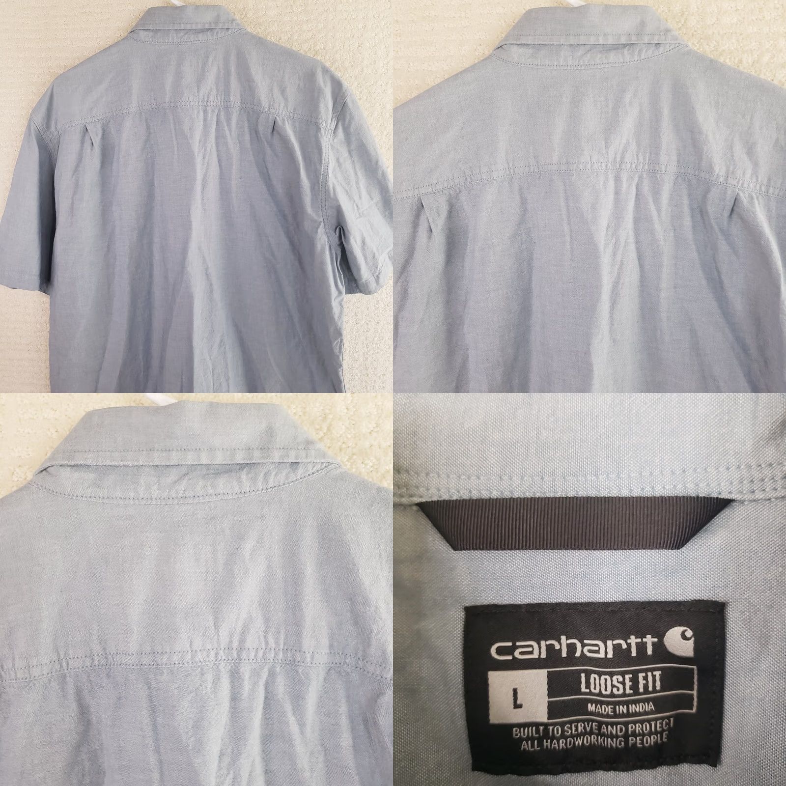 Carhartt VINTAGE Carhartt Denim Button Down Short Sleeve Relaxed Fit Mens L Loose Fit Work Shirt Size US L / EU 52-54 / 3 - 8 Thumbnail