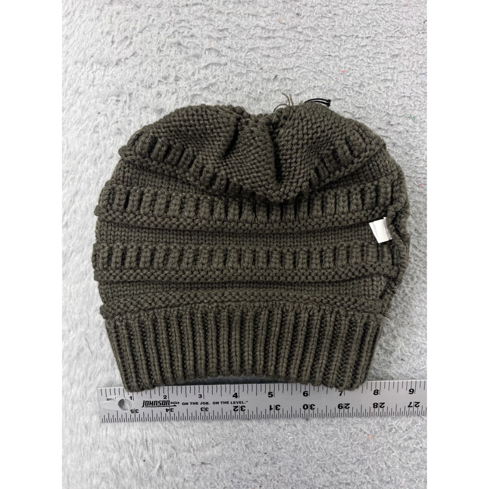 Vintage Womens Slouch Beanie Toque One Size Gray Knit 100% Acrylic Winter Snow Ski Hat Beanie Size ONE SIZE - 3 Thumbnail