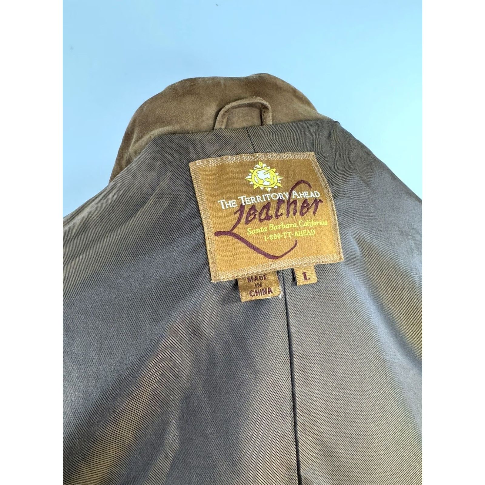 The Territory Ahead THE TERRITORY AHEAD Blazer Leather Mens L Brown Suede Field Ranch Jacket Size 42R - 6 Thumbnail