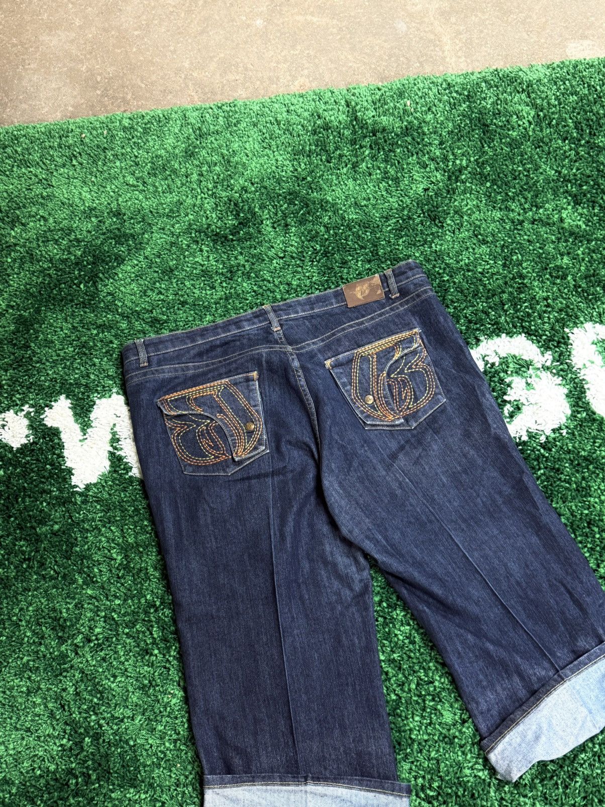 Ruff Ryders × Vintage RARE Ruff Ryders Denim Jean Logo Shorts Sz. 40 Size US 40 / EU 56 - 2 Thumbnail