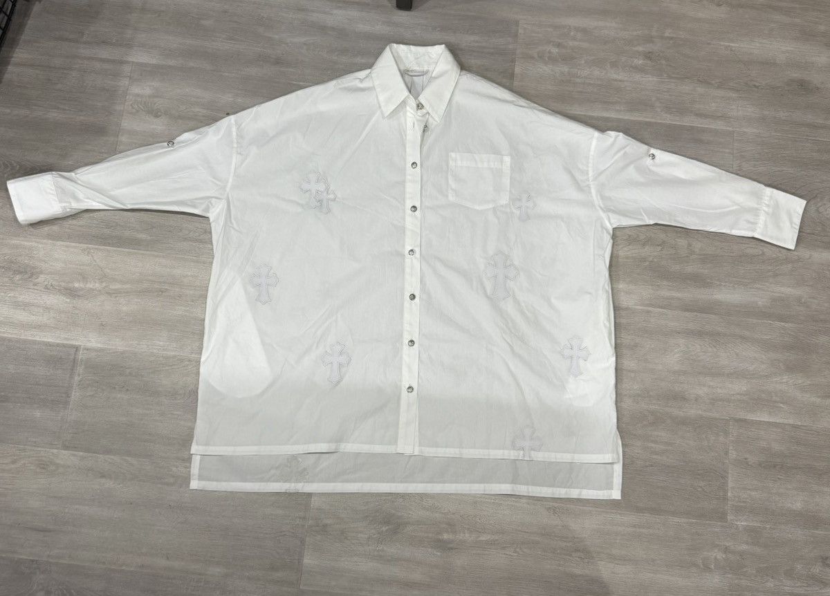 Chrome Hearts Chrome Heart White Button Up (Mahal Kita) Size US S / EU 44-46 / 1 - 1 Thumbnail