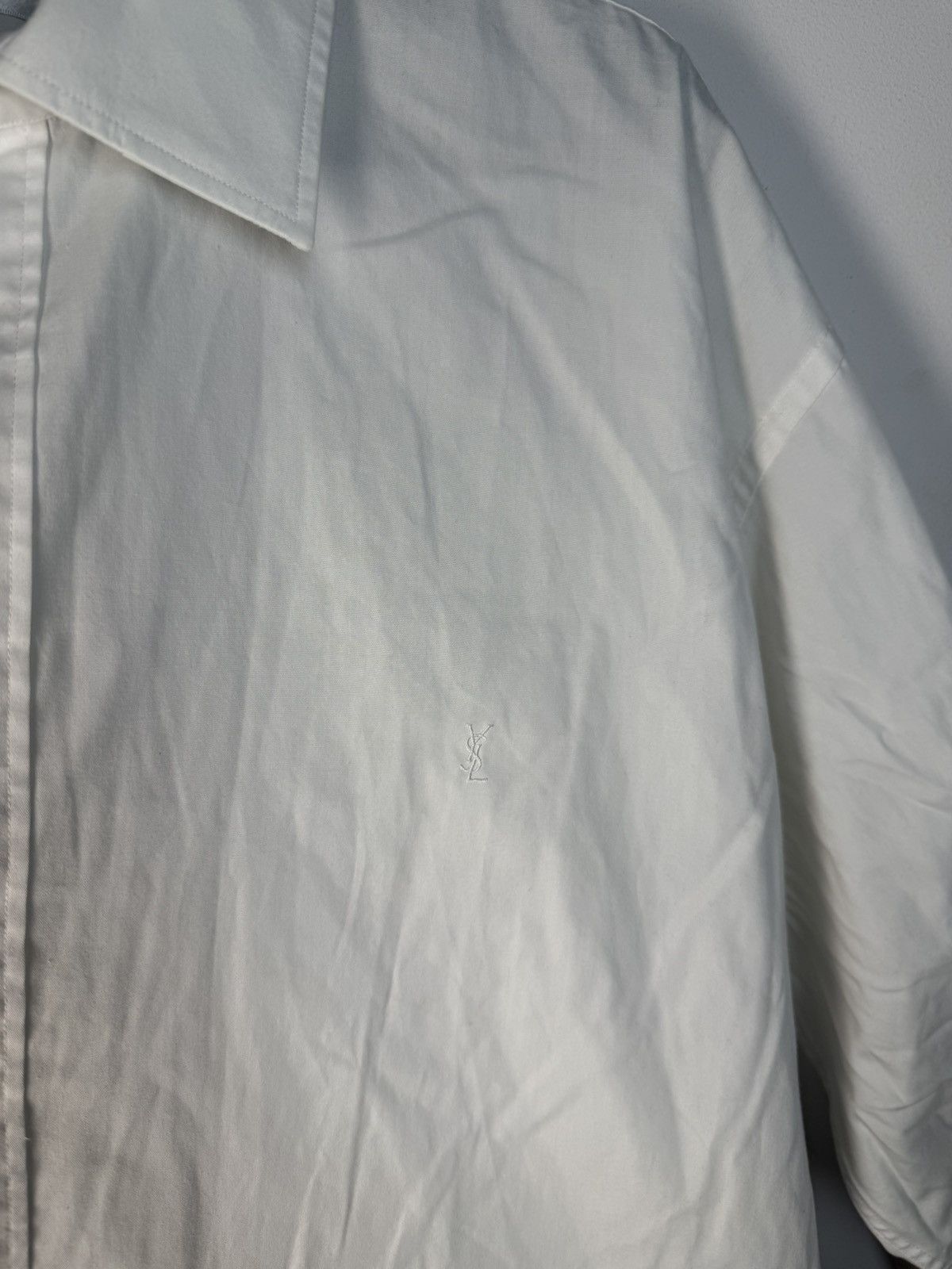 Yves Saint Laurent White YSL Shirt Dress Button Up Classic Logo Size US XXL / EU 58 / 5 - 12 Thumbnail