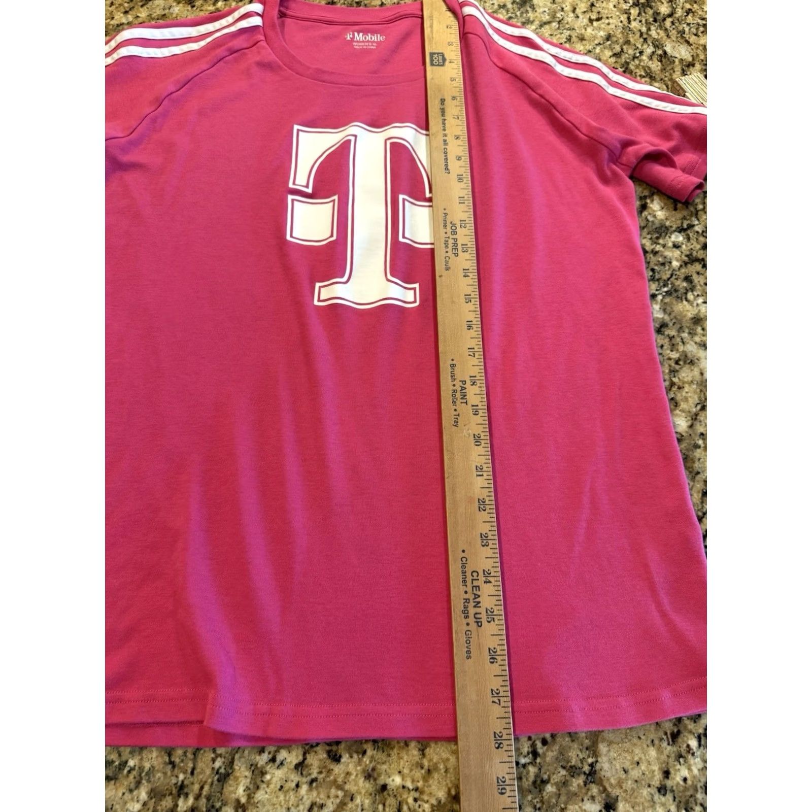 Pinko T-Mobile T-Shirt Women’s XXL Pink Striped Workwear Shirt Regular Sleeve Short T-Shirt Tee XL Size XL / US 12-14 / IT 48-50 - 5 Thumbnail