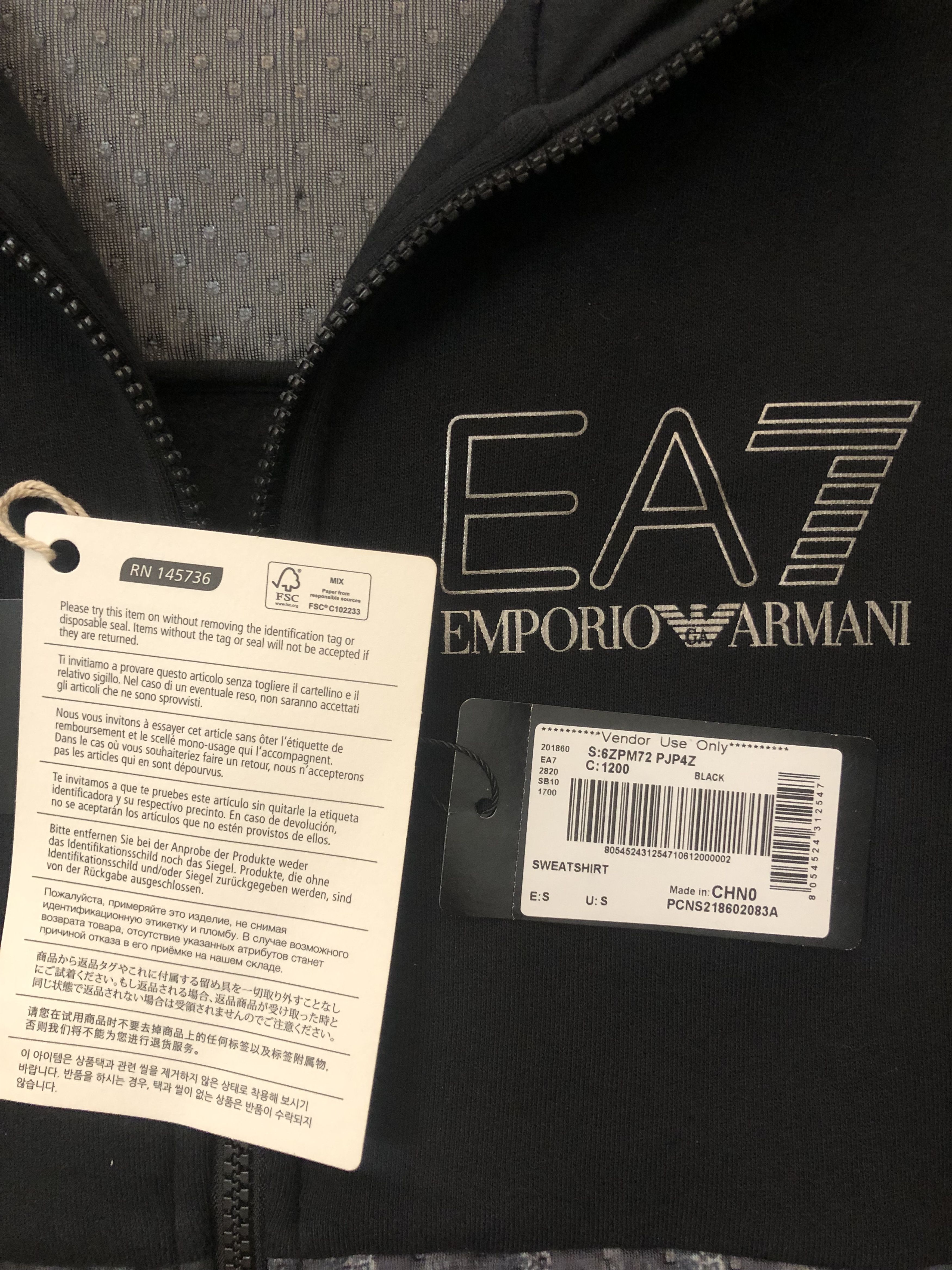 Emporio Armani Emporio Armani EA7 Zip-up Sweatshirt Size US S / EU 44-46 / 1 - 4 Thumbnail