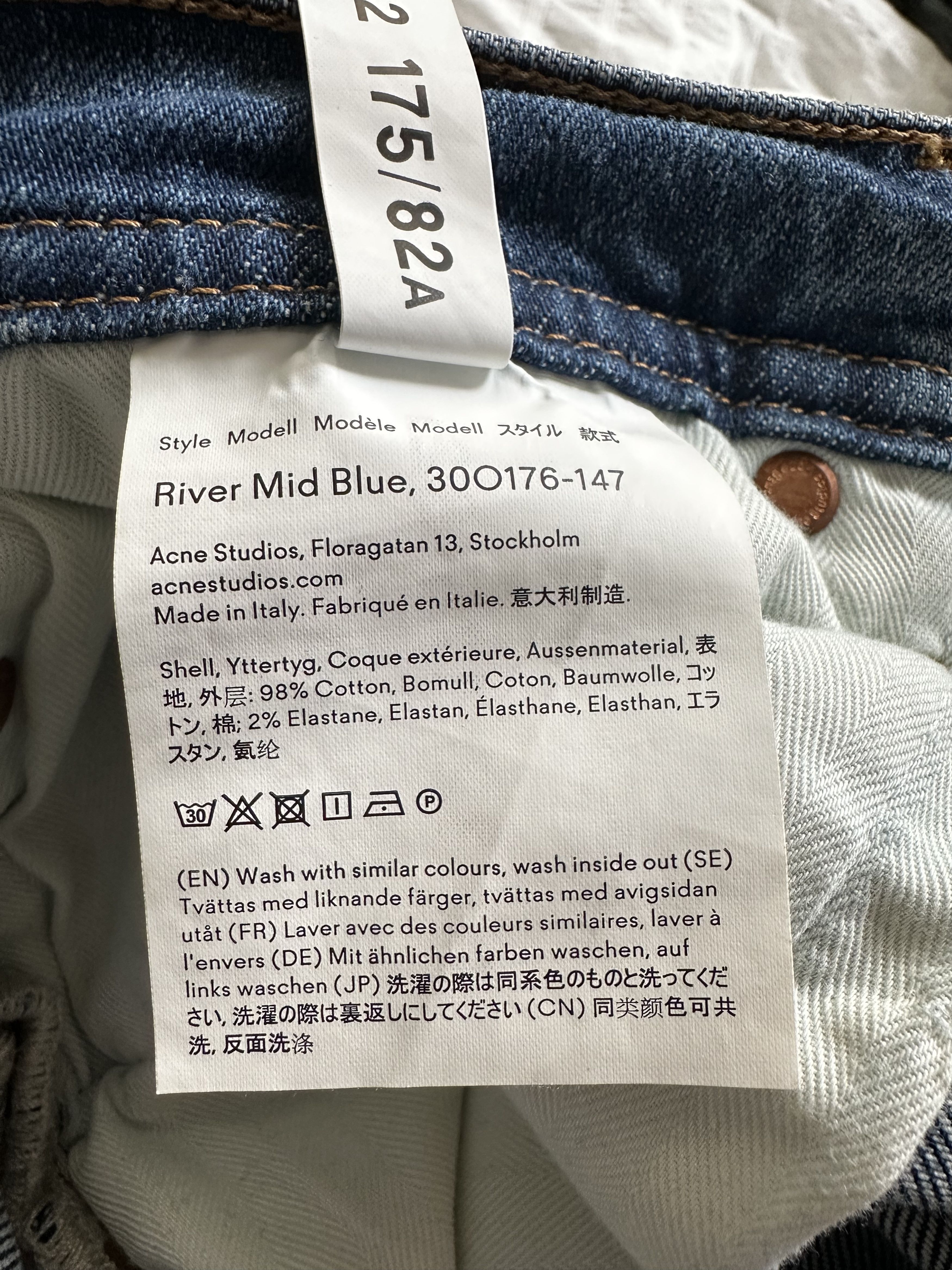 Acne Studios Acne Studios Blue Blå Konst River Jeans 30x32 Size US 30 / EU 46 - 7 Thumbnail