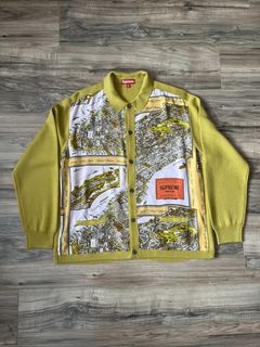 Supreme Silk Map Cardigan | Grailed