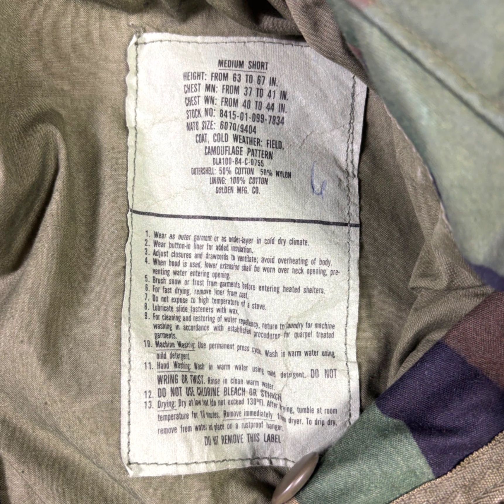 Vintage VINTAGE Mens M65 Field Jacket Woodland Camo Military Coat Medium Short Camouflage Army Jacket Mens M65 Short Vintage Military Jacket Size US 31 - 5 Thumbnail