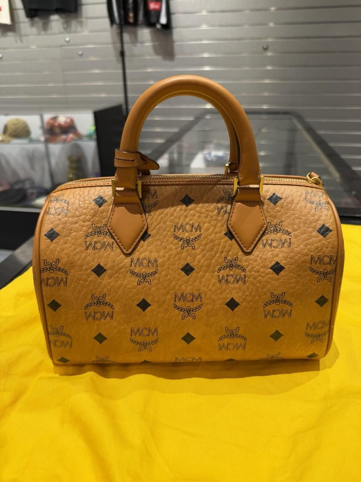 MCM MCM Visetos Monogram Cognac Boston Crossbody Handbag $980 Size ONE SIZE - 4 Thumbnail