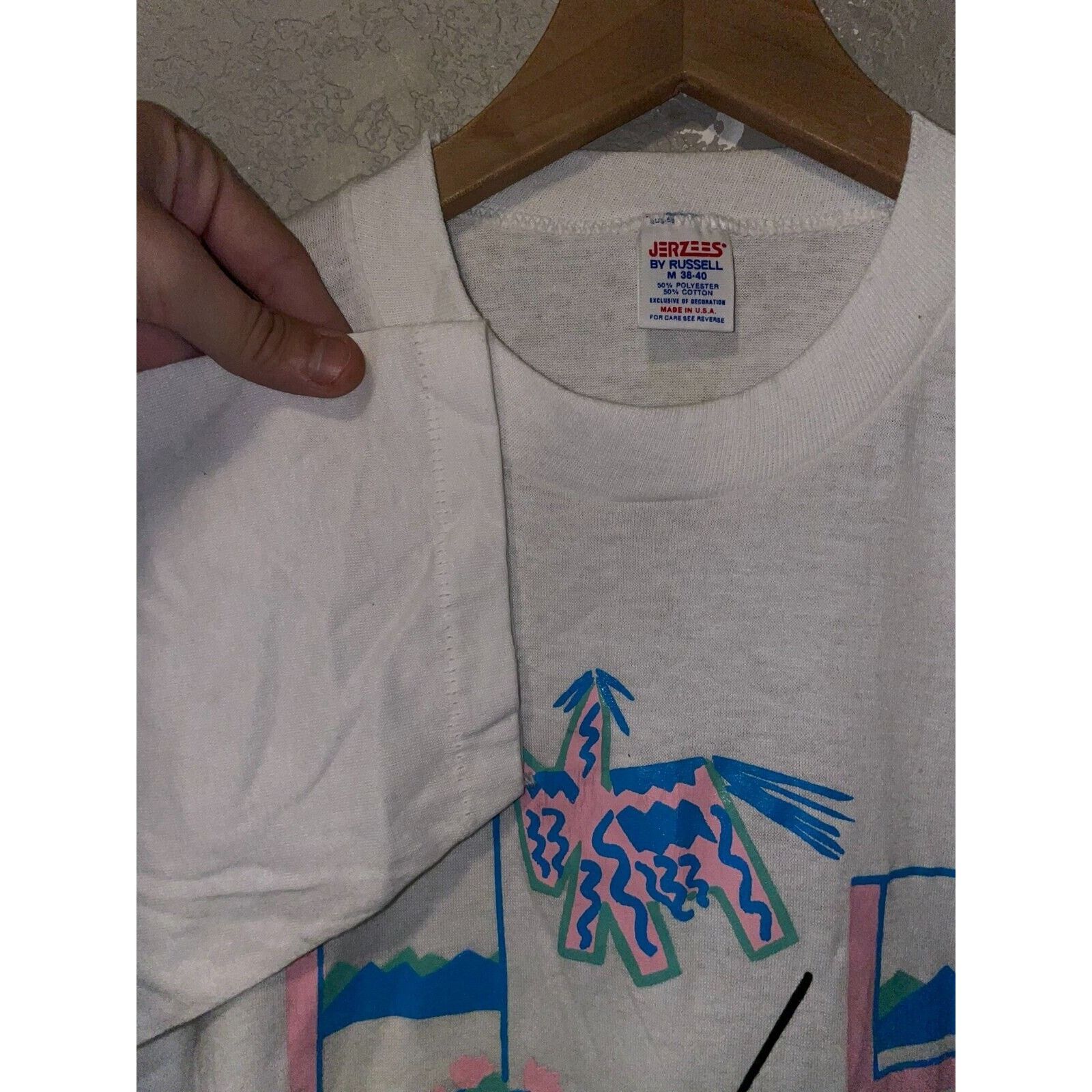 Jerzees Vintage Arizona Shirt Pinata Party Graphic White M Tee Size US M / EU 48-50 / 2 - 9 Thumbnail