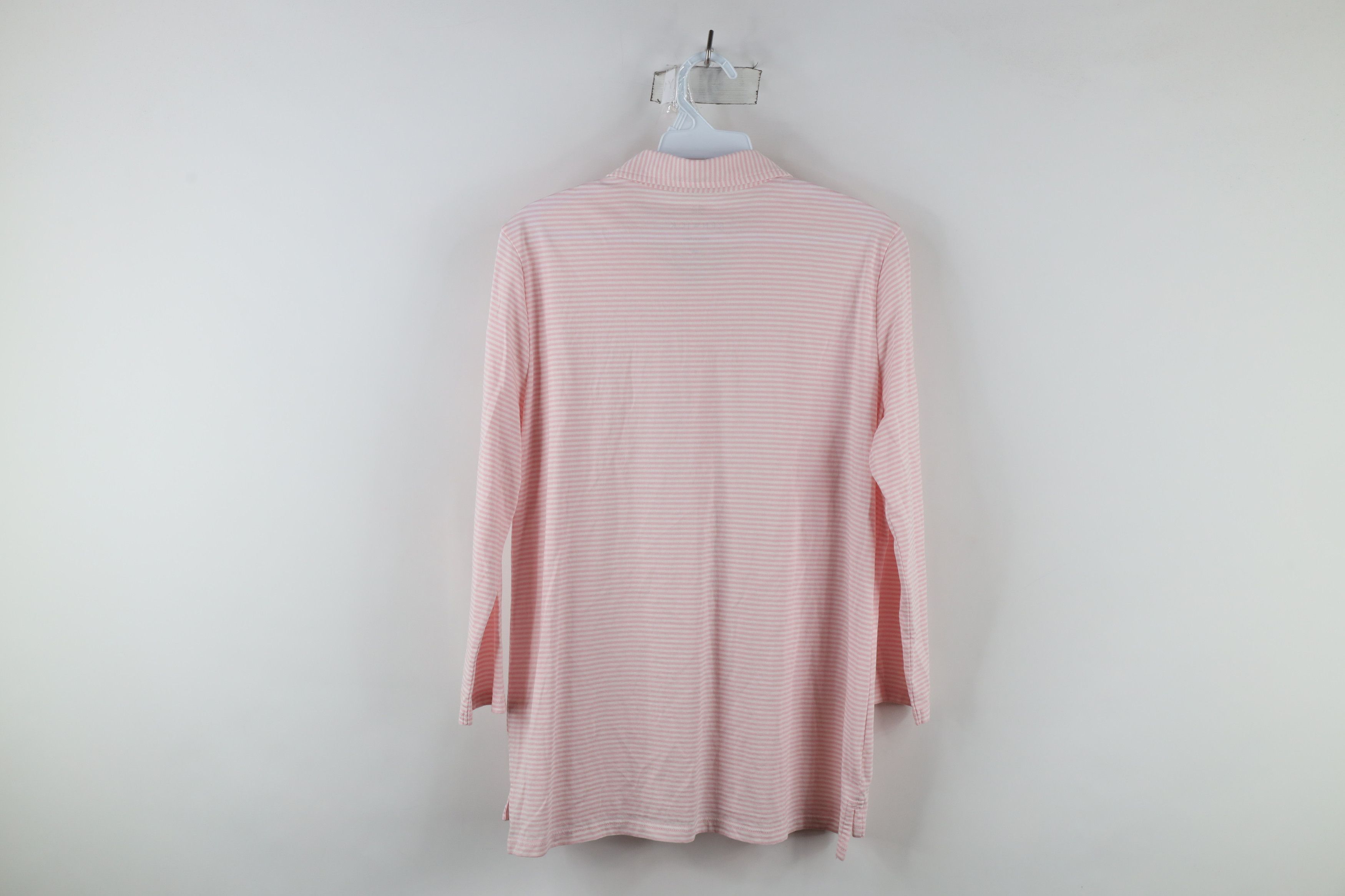 Vintage Renwick Golf Striped Collared Long Sleeve Polo Shirt Pink Size M / US 6-8 / IT 42-44 - 6 Thumbnail