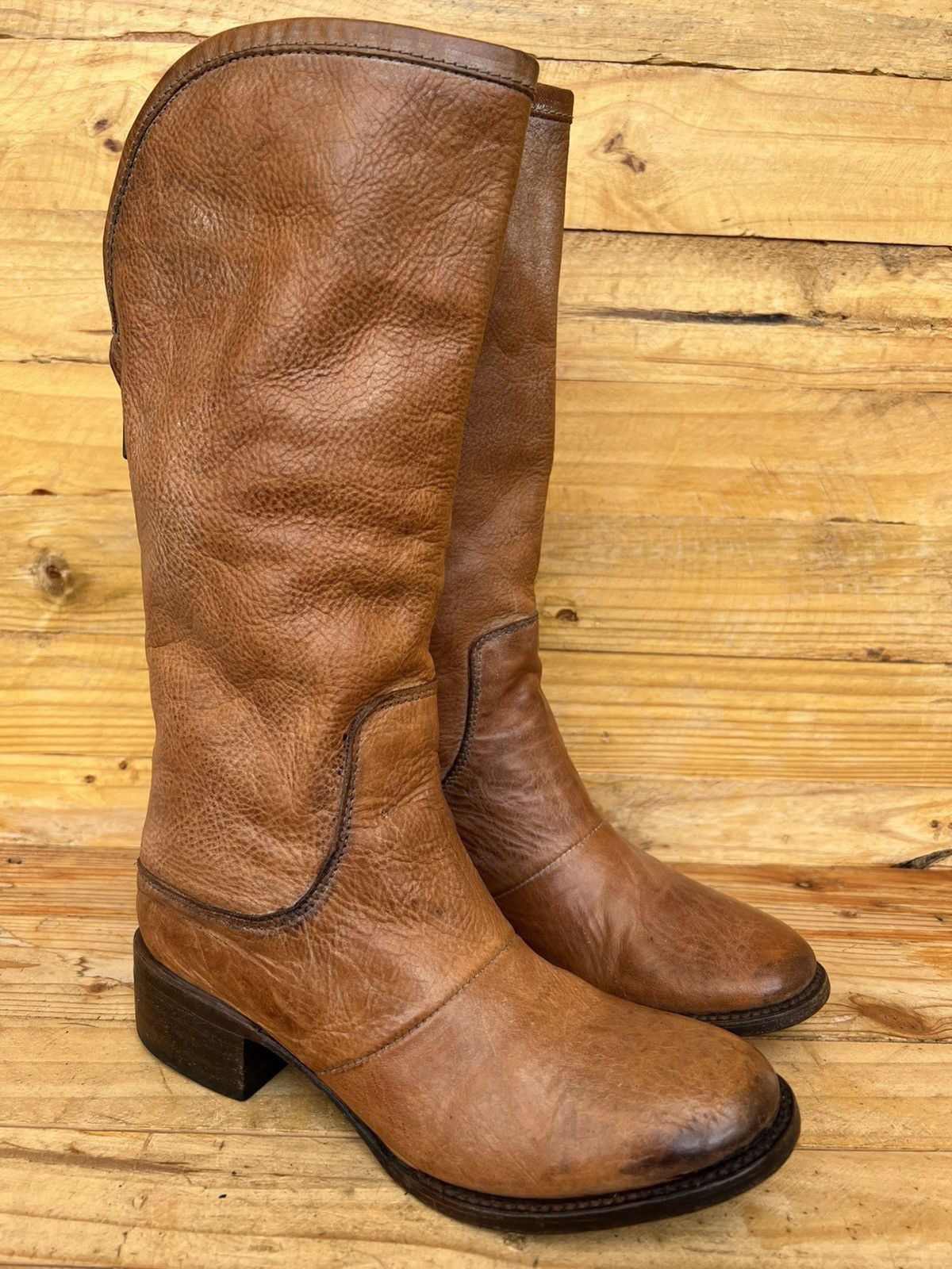 FREEBIRD Freebird Women's Tall Brown Leather Western Knee High Size US 7 / IT 37 - 3 Thumbnail