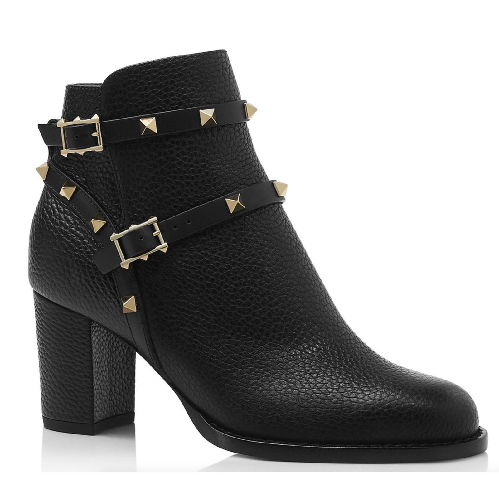 Valentino Valentino Rockstud City 70mm Black Leather Stud Block Heel Size US 6 / IT 36 - 3 Thumbnail