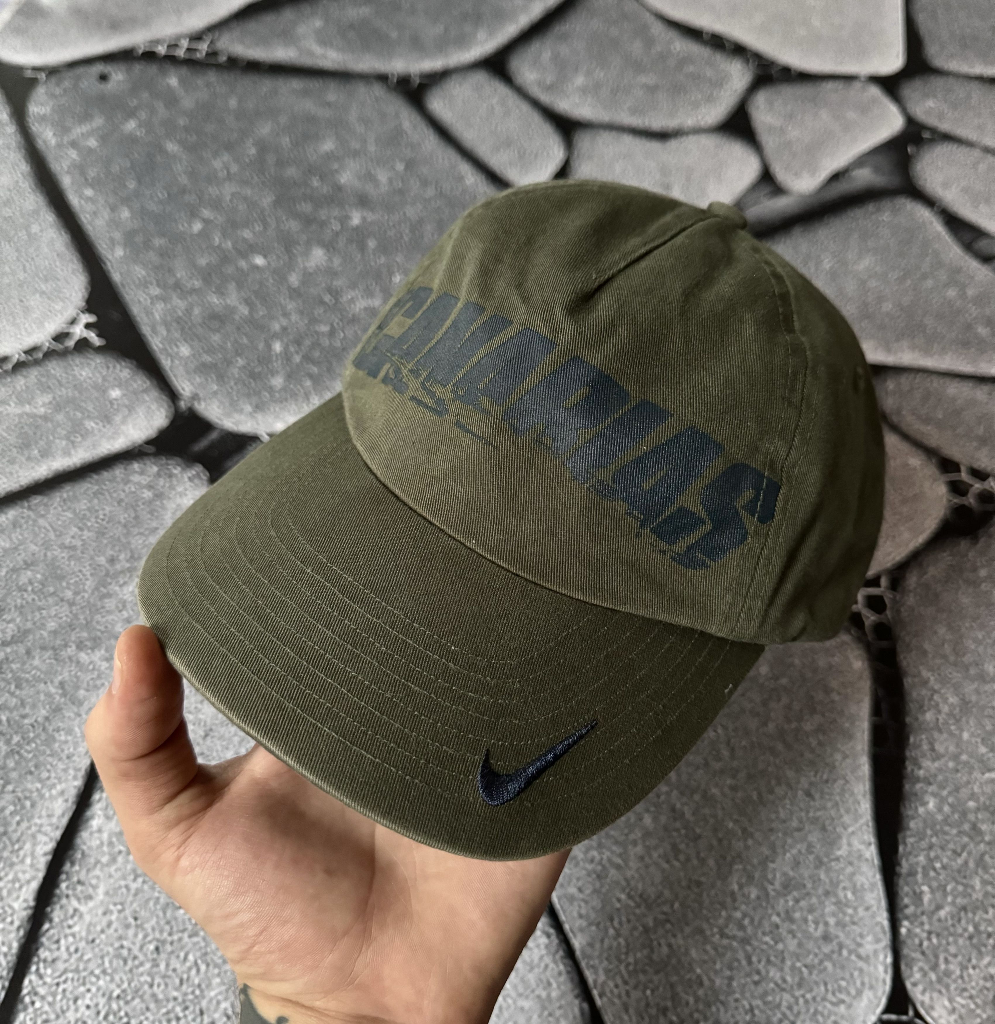 Nike × Vintage NIKE CANARIAS LIMITED EDITION DOUBLE SWOOSH KHAKI CAP Size ONE SIZE - 1 Thumbnail