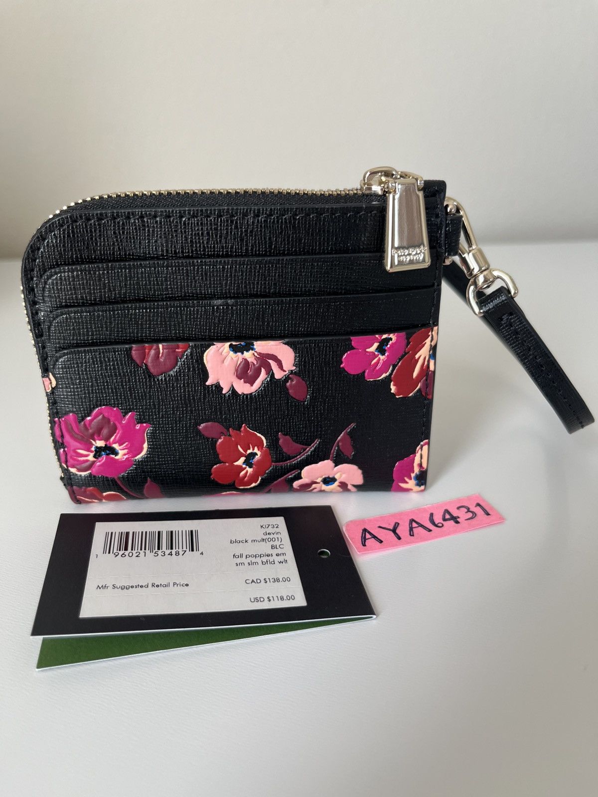 Kate Spade Kate Spade Devin Fall Poppies Coin Card Case Wristlet Size ONE SIZE - 2 Thumbnail