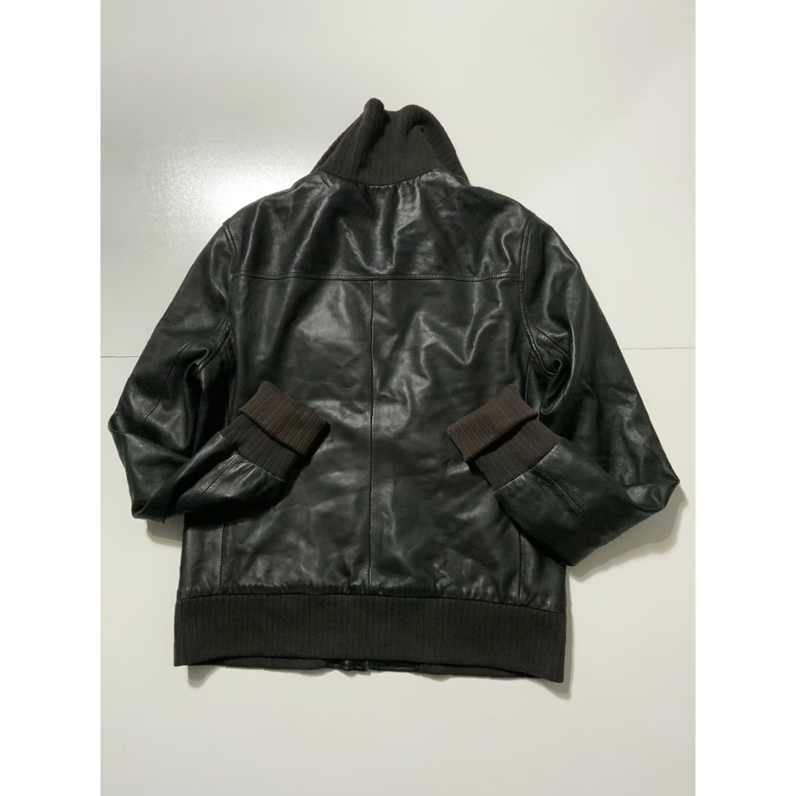 Vintage VINTAGE Shipley & Halmos Leather Full Zip Motorcycle Jacket LG Black Men Track Runway Show Modern Size US L / EU 52-54 / 3 - 2 Thumbnail