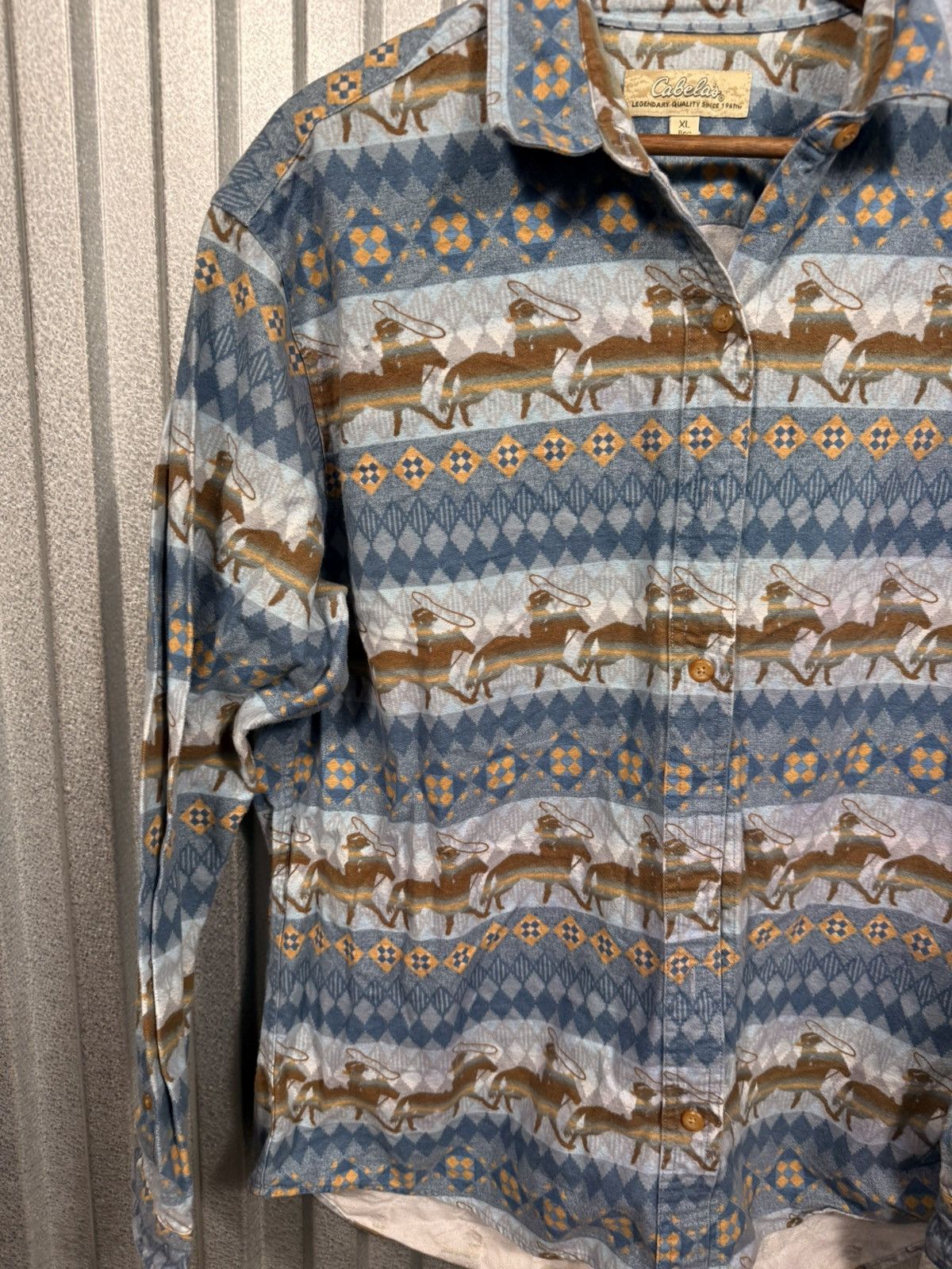 Cabelas Western Cabelas Cowboy Pattern Button Up Shirt Size US L / EU 52-54 / 3 - 6 Thumbnail