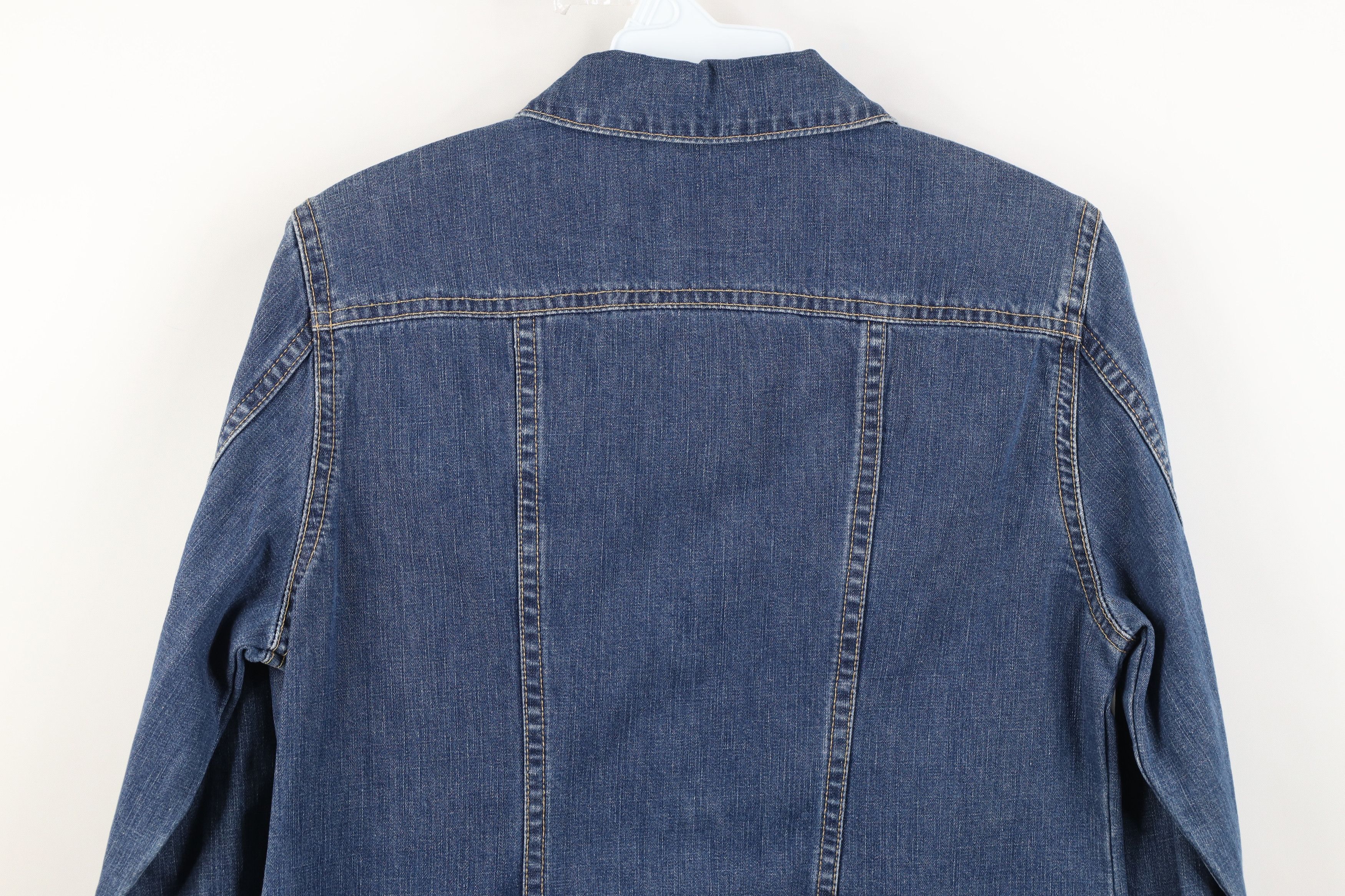 Lands' End Vintage 90s Y2K Lands End Babydoll Denim Jean Trucker Jacket Size XS / US 0-2 / IT 36-38 - 14 Thumbnail
