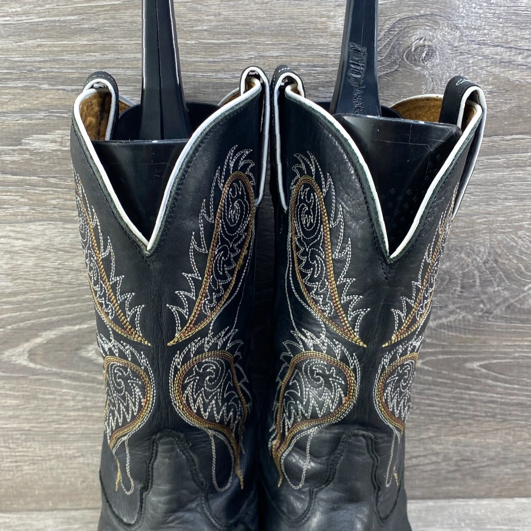 Tony Lama Tony Lama Boots Western Ropers 9 B Black Leather Round Toe Cowboy Boots Unisex Adults Mens Women Girls Boys Size US 9 / IT 39 - 5 Thumbnail