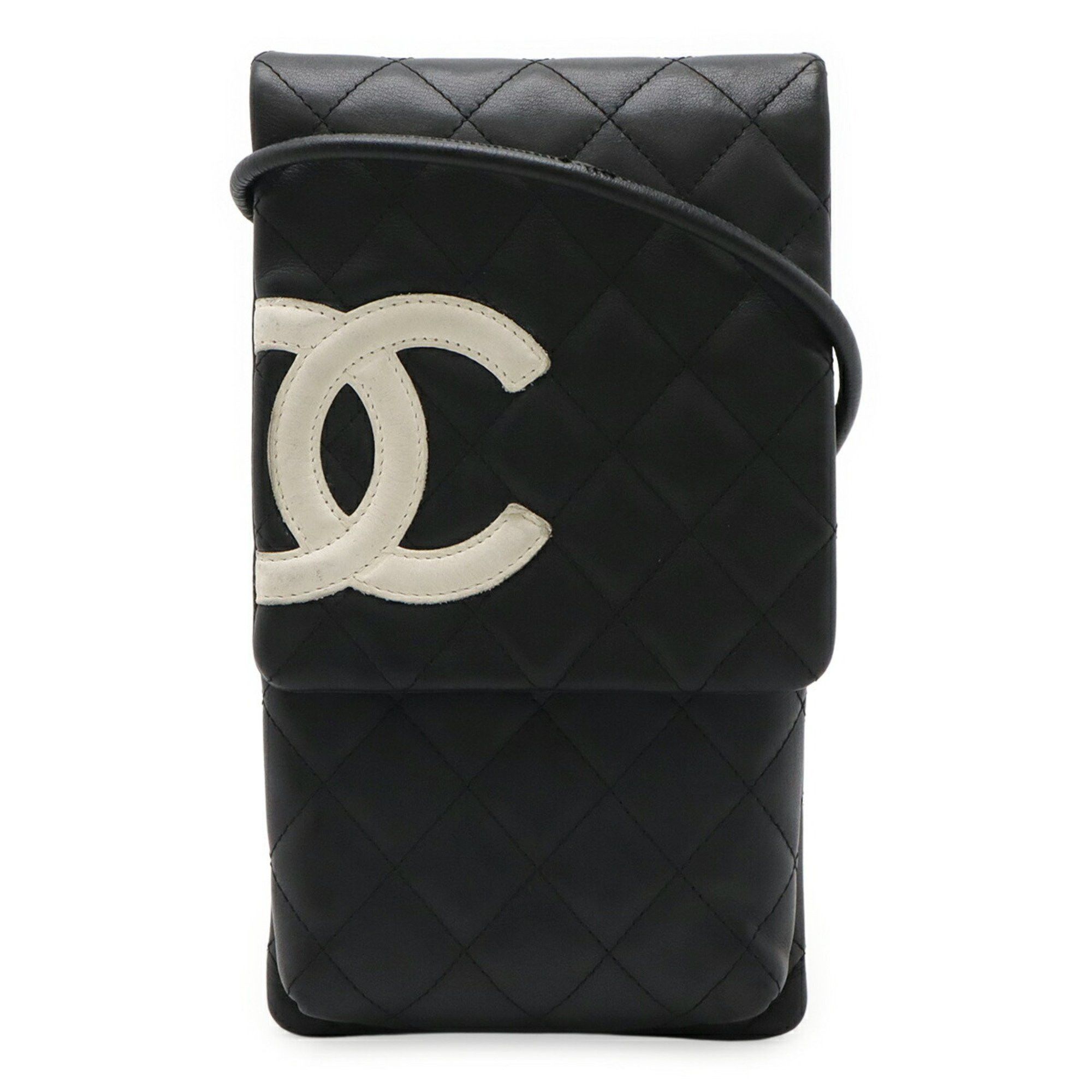 Chanel CHANEL Cambon Line Coco Mark Shoulder Bag/Pouch/Pochette in Black and White Calfskin Leather (A28124) Size ONE SIZE - 1 Thumbnail