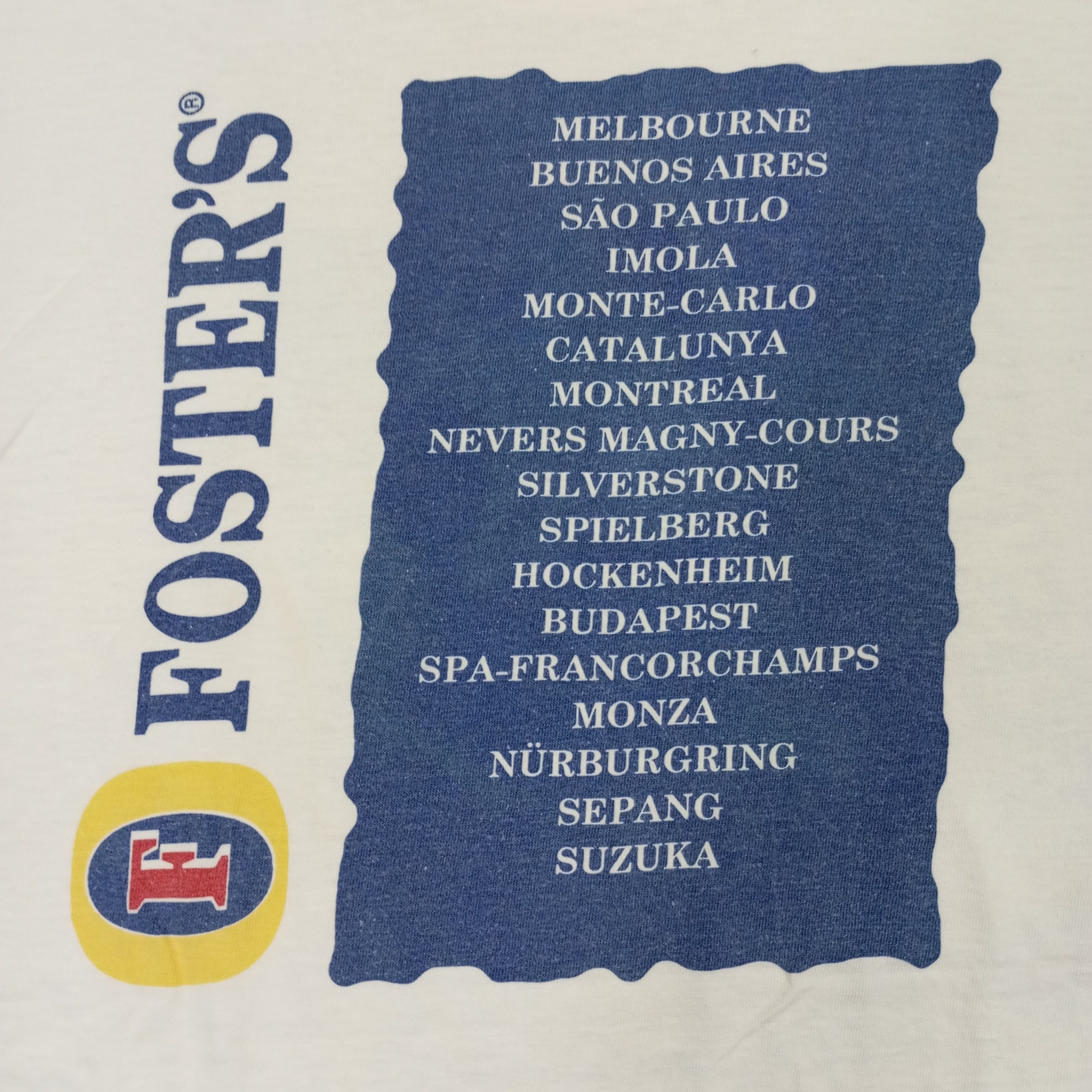 Vintage Foster's Racing Formula One F1 Tour Vintage Tshirt Size US M / EU 48-50 / 2 - 4 Thumbnail