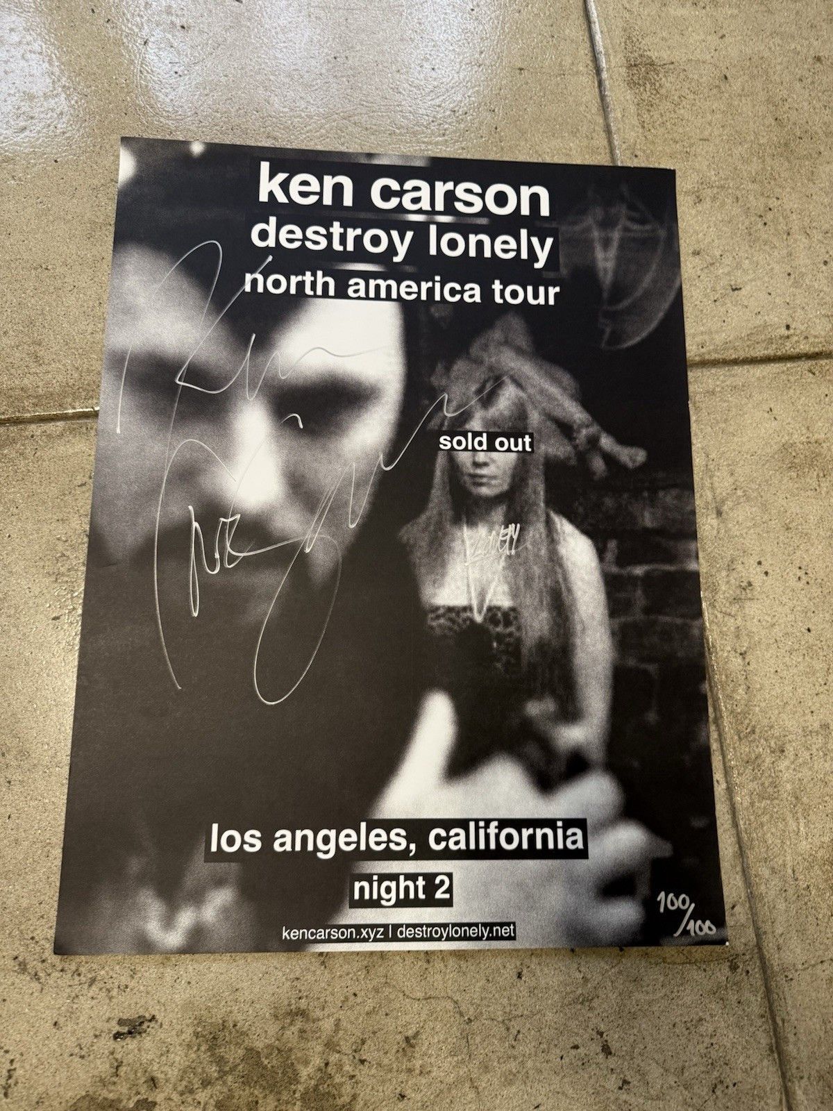 Signed Ken Carson Destroy Lonely Poster 18” X 24” 100/100