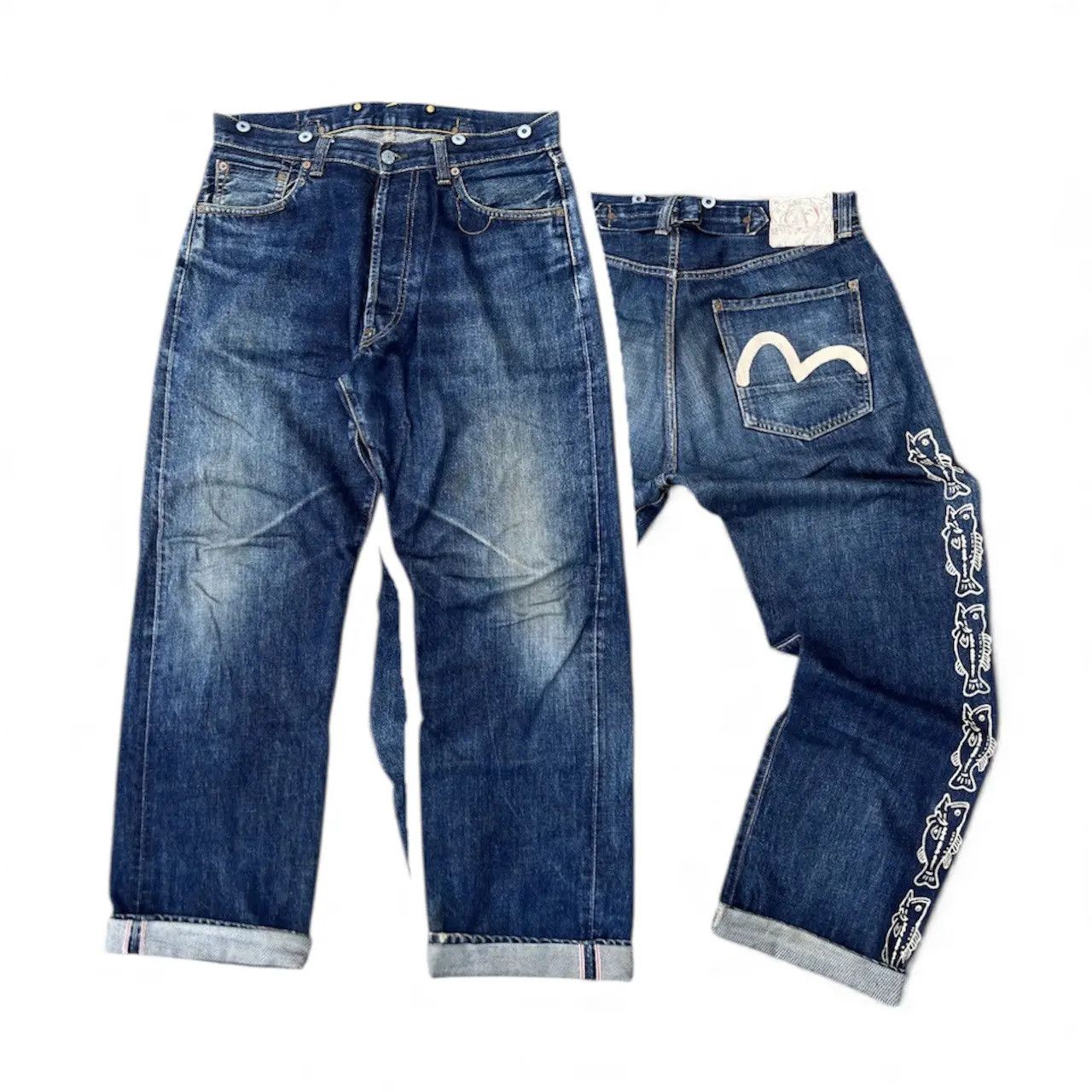 Evisu Evisu Dowluck Wide Leg Denim Size US 34 / EU 50 - 1 Thumbnail