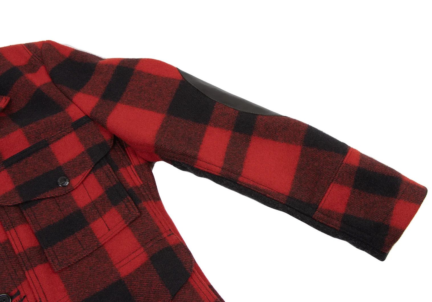 Junya Watanabe Checkered Leather Elbow Patch Jacket Red and Black Size US M / EU 48-50 / 2 - 6 Thumbnail