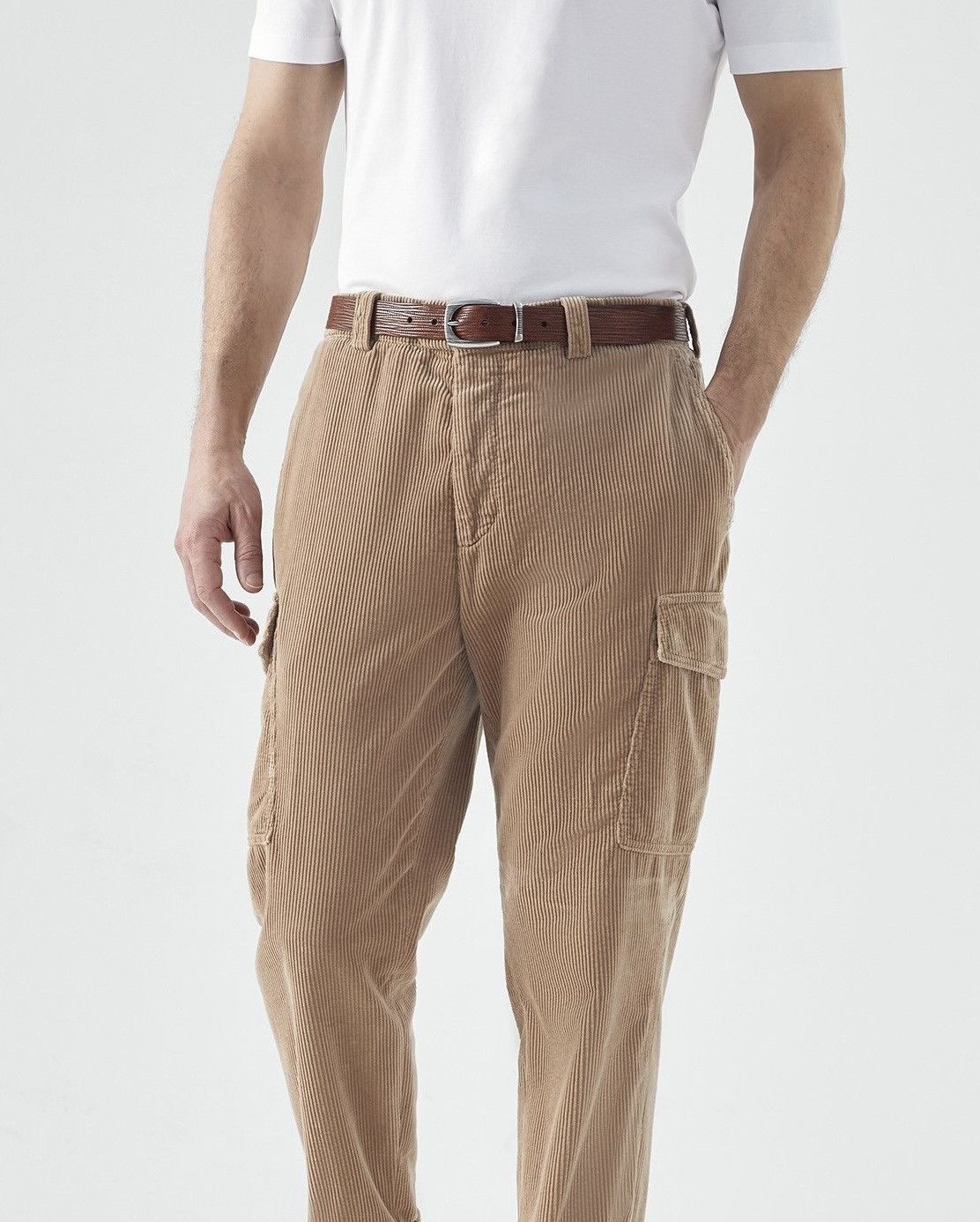 Brunello Cucinelli Brunello Cucinelli Corduroy Leisure Fit Cargo Pants Size US 32 / EU 48 - 1 Thumbnail