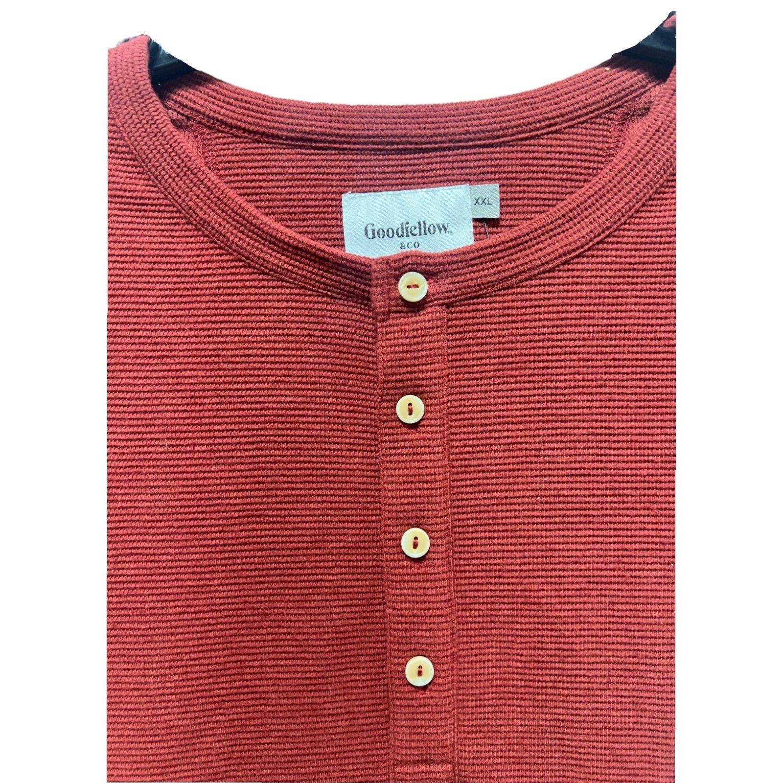 Other GoodFellow - Men's Long Sleeve Henley T-Shirt - Red - XXL Size US XXL / EU 58 / 5 - 15 Thumbnail
