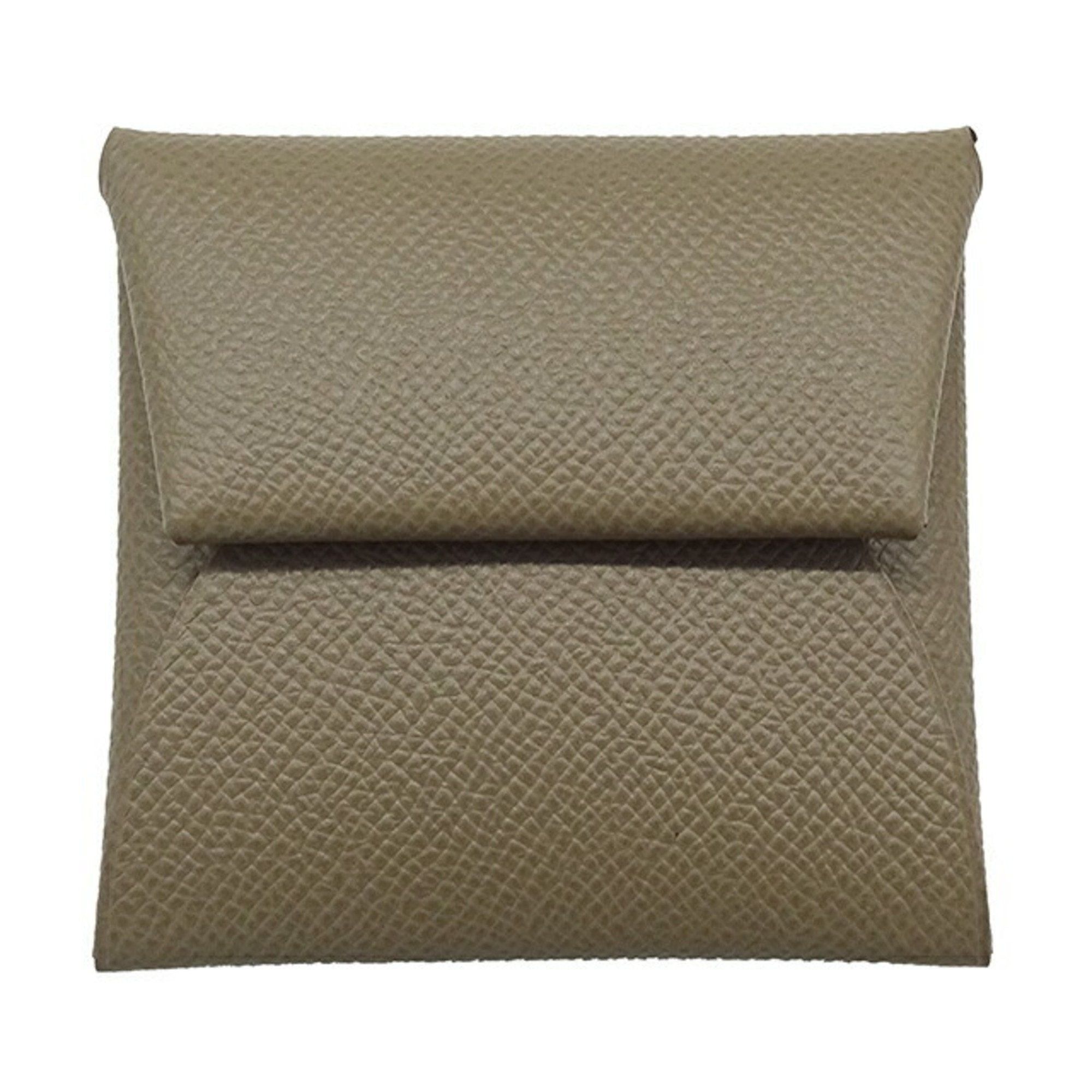 image of Hermes Wallet Bastia Ladies Brand Coin Case Vaux Epson Etoupe Y Stamp in Grey, Women's