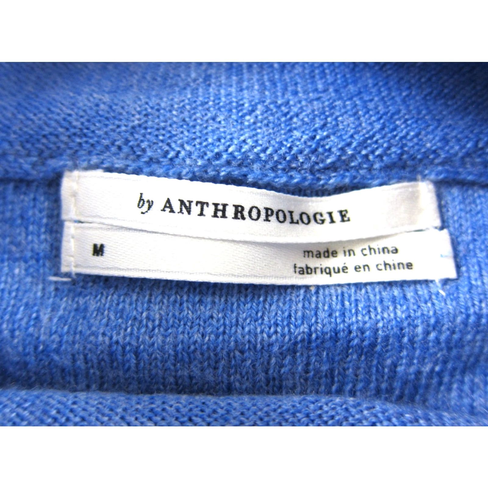 Anthropologie By Anthropologie 100% Merino Wool Blue Turtle Cowl Neck Sweater Medium Size M / US 6-8 / IT 42-44 - 3 Thumbnail