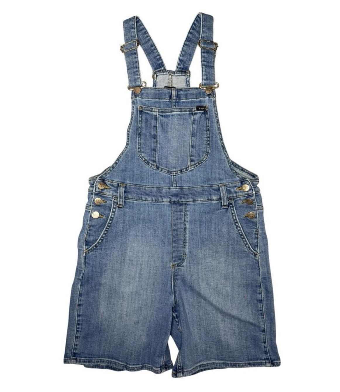 Lee Vtg Lee Women’s Medium Denim Overall Shorts Relaxed 90s Size 34" / US 12 / IT 48 - 1 Thumbnail