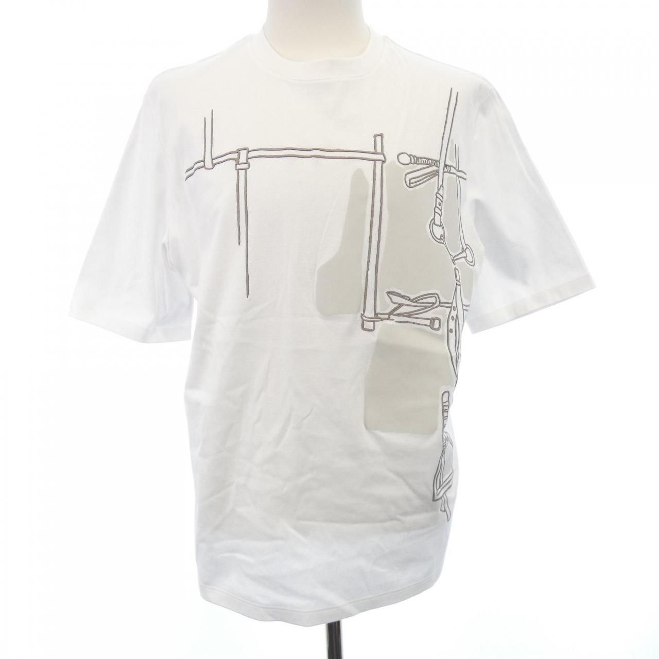 Hermes Hermes Hermes Harnais En Gouache 3D Cotton T shirt Textile T-Shirts DUTY FREE for USA Size ONE SIZE - 1 Thumbnail