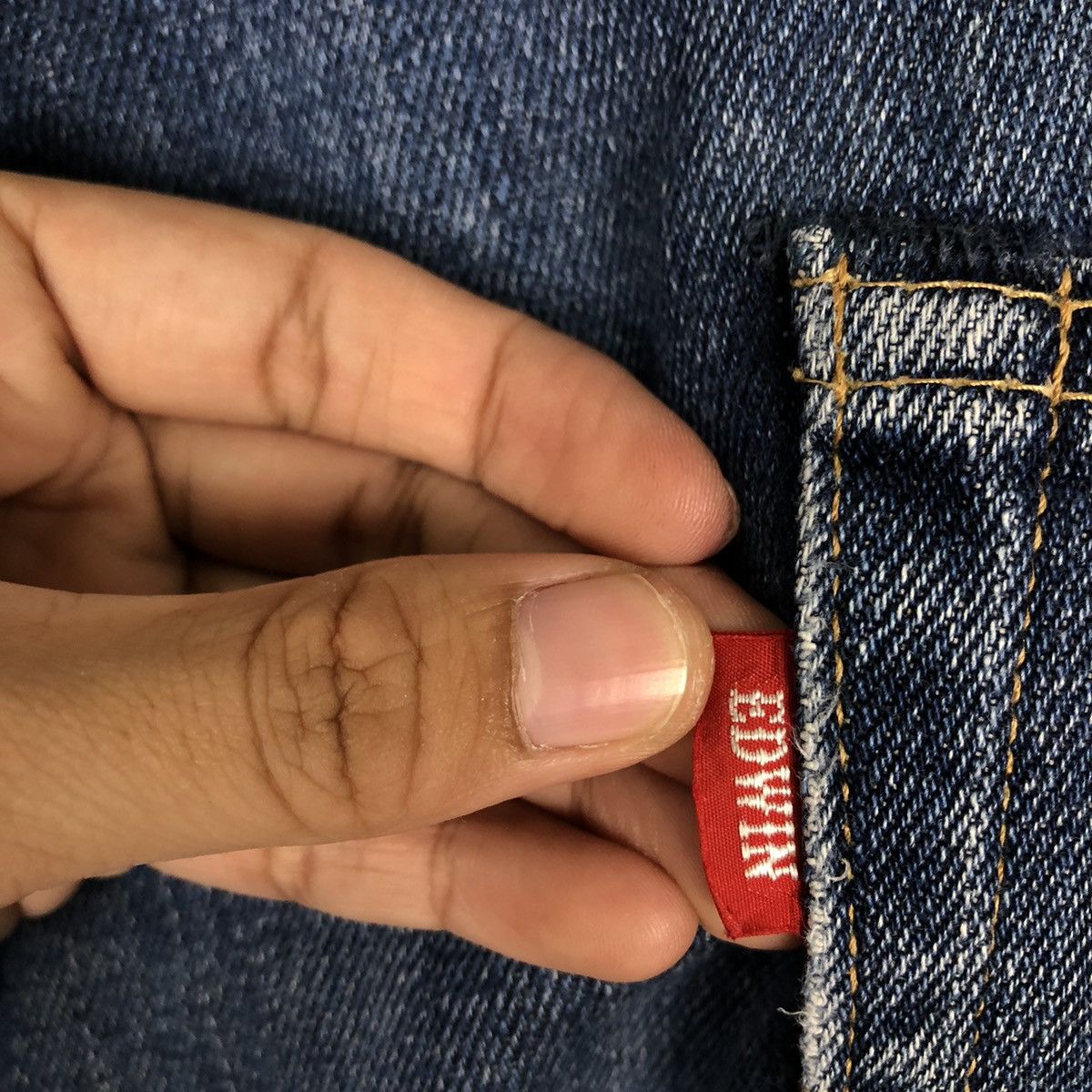 Edwin 🔥90’s VINTAGE EDWIN MADE IN JAPAN DISTRESSED DENIM DESIGN Size US 39 - 13 Thumbnail