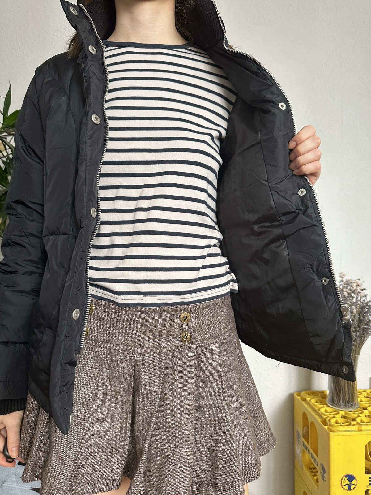 Oasis Skinny Sculpted Puffer Down Jacket y2k Vintage