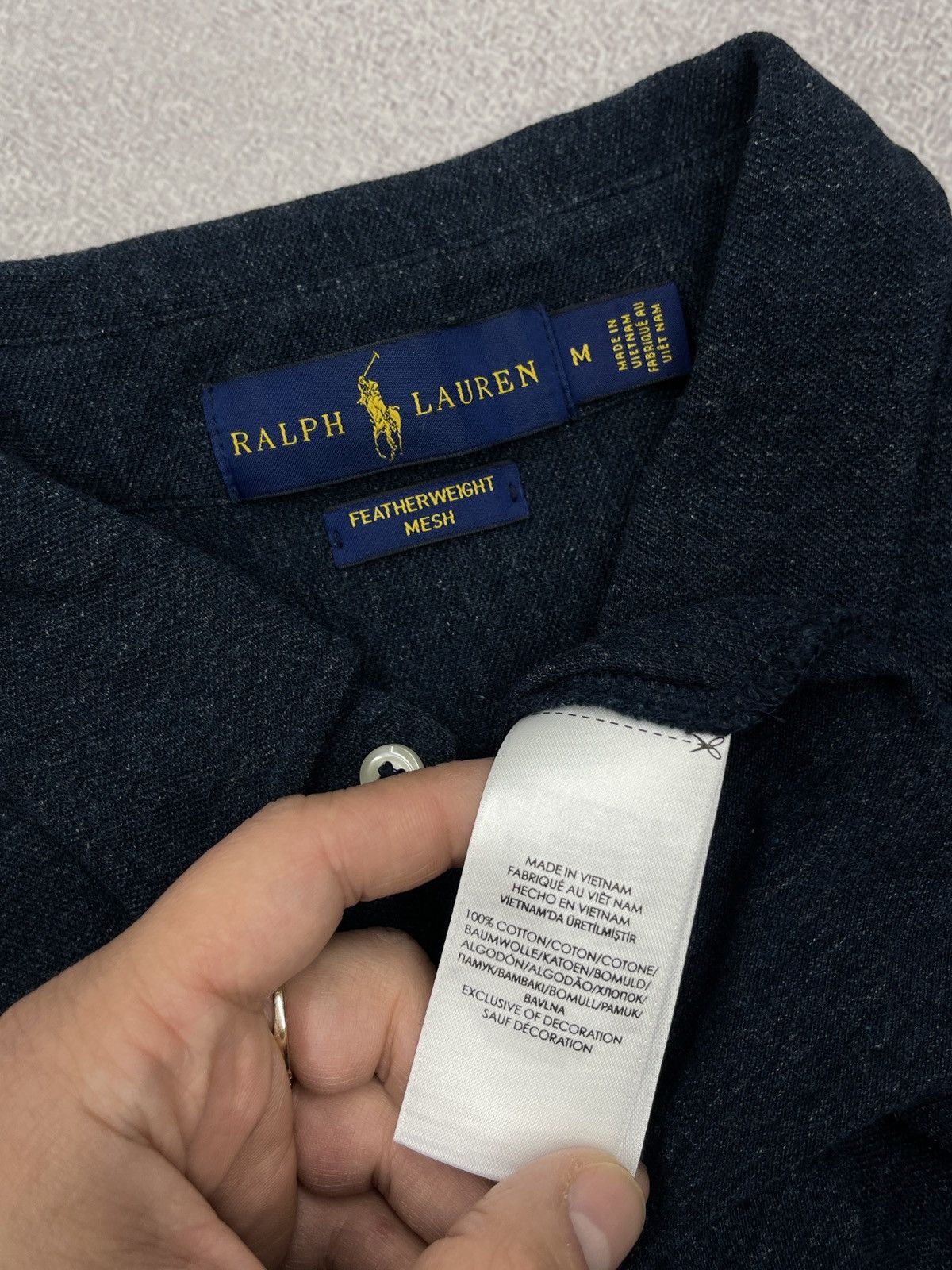 Polo Ralph Lauren Mens Polo Ralph Lauren Featherweight Mesh Cotton Shirt Navy Size US M / EU 48-50 / 2 - 6 Thumbnail
